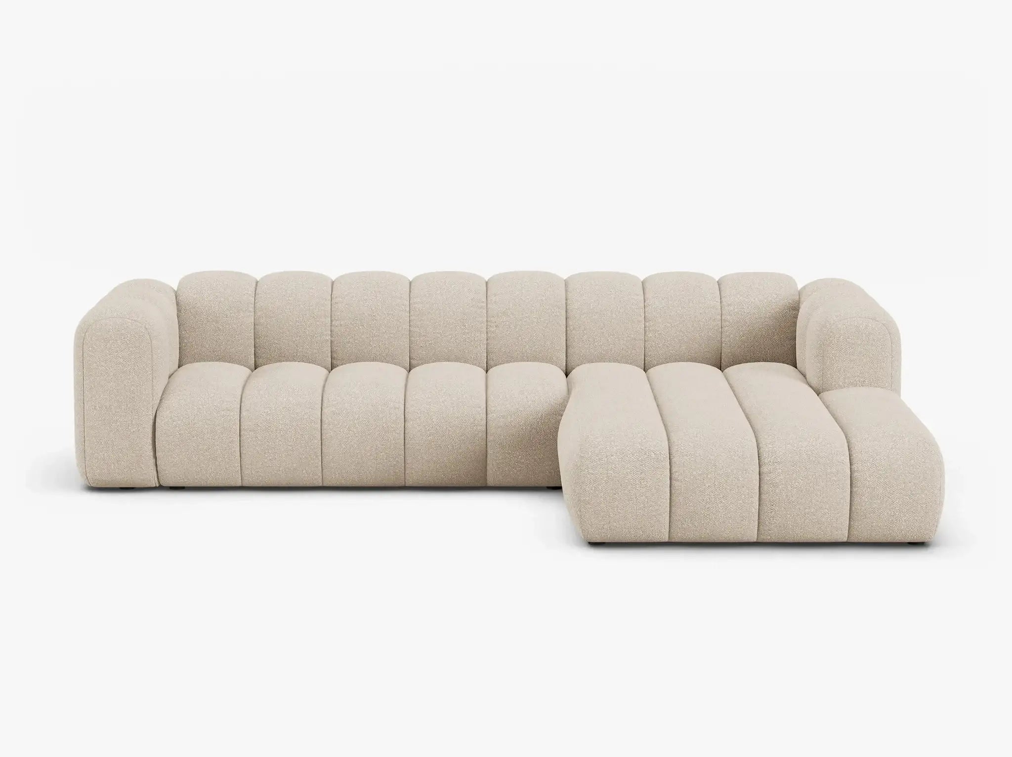 Grandé Ecksofa (rechts) in Bouclé, 290 cm Breite - Modulsofa