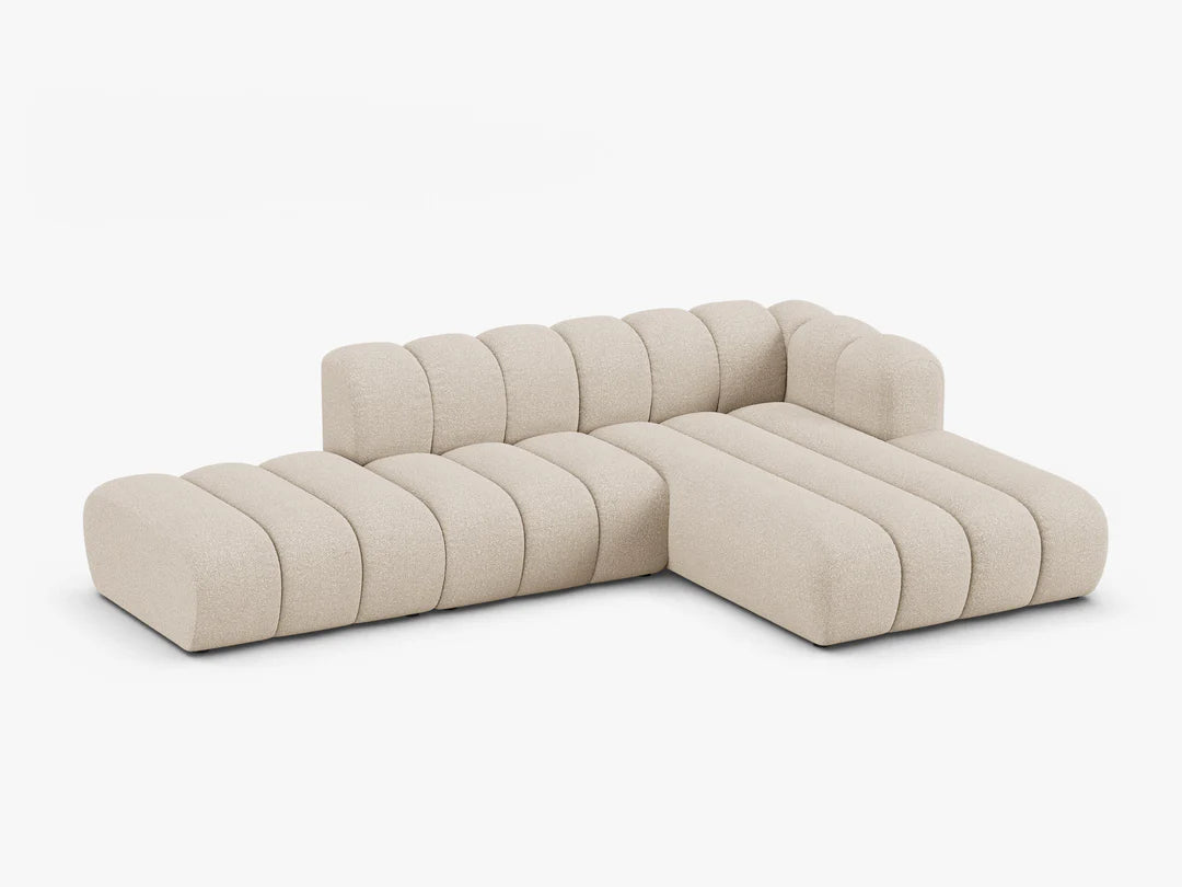 Grandé Ecksofa (rechts) in Bouclé, 299 cm Breite - Modulsofa-7