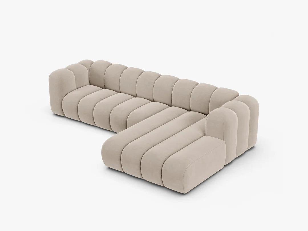 Grandé Ecksofa (rechts) in Samt, 290 cm Breite - Modulsofa-7