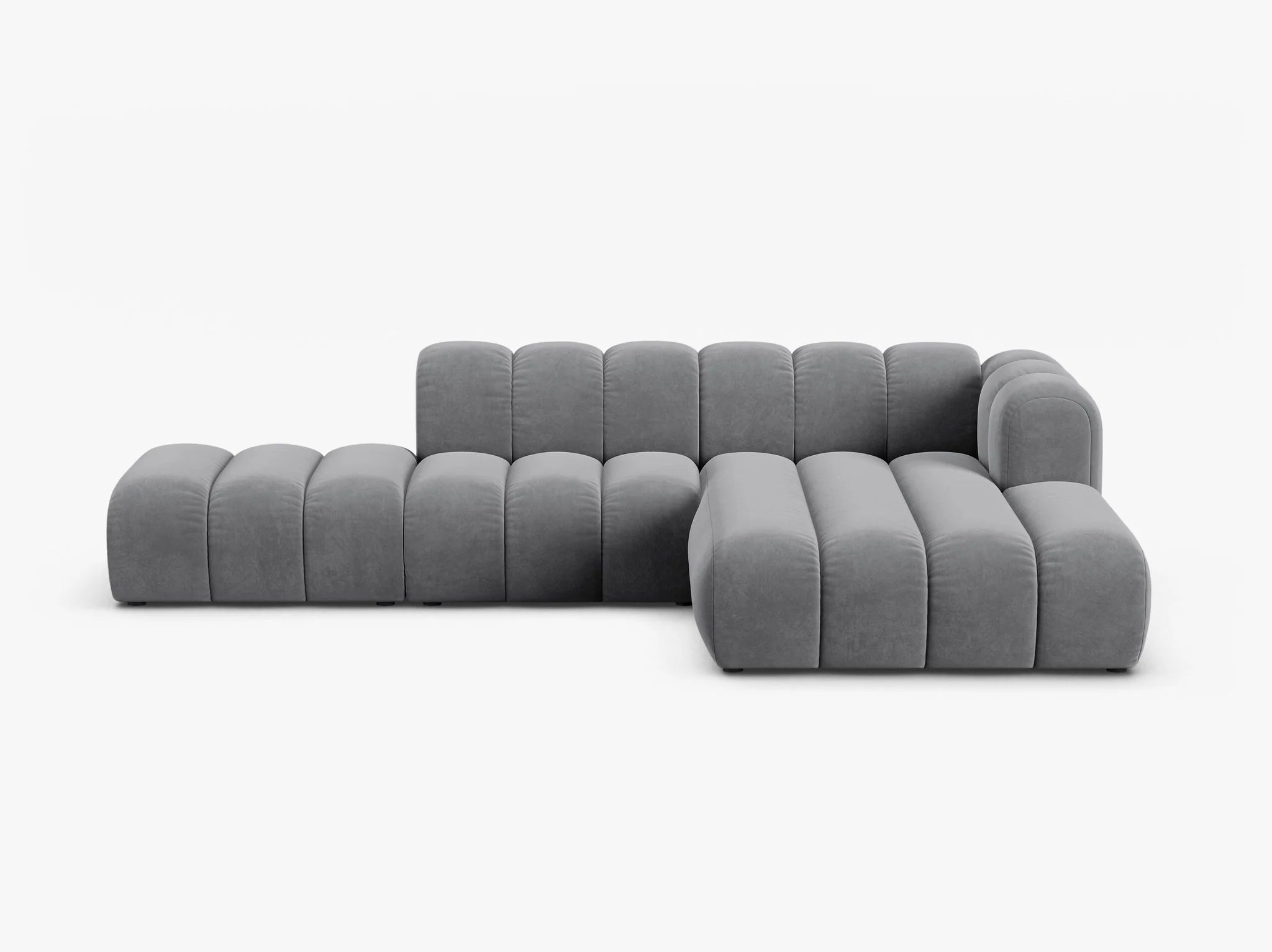 Grandé Ecksofa (rechts) in Samt, 299 cm Breite - Modulsofa-1