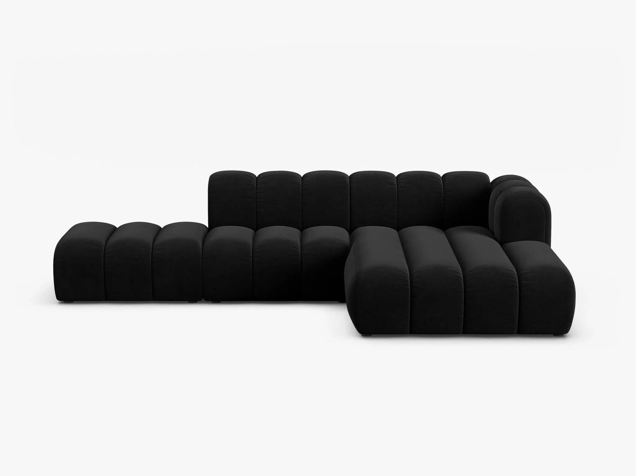 Grandé Ecksofa (rechts) in Samt, 299 cm Breite - Modulsofa-2
