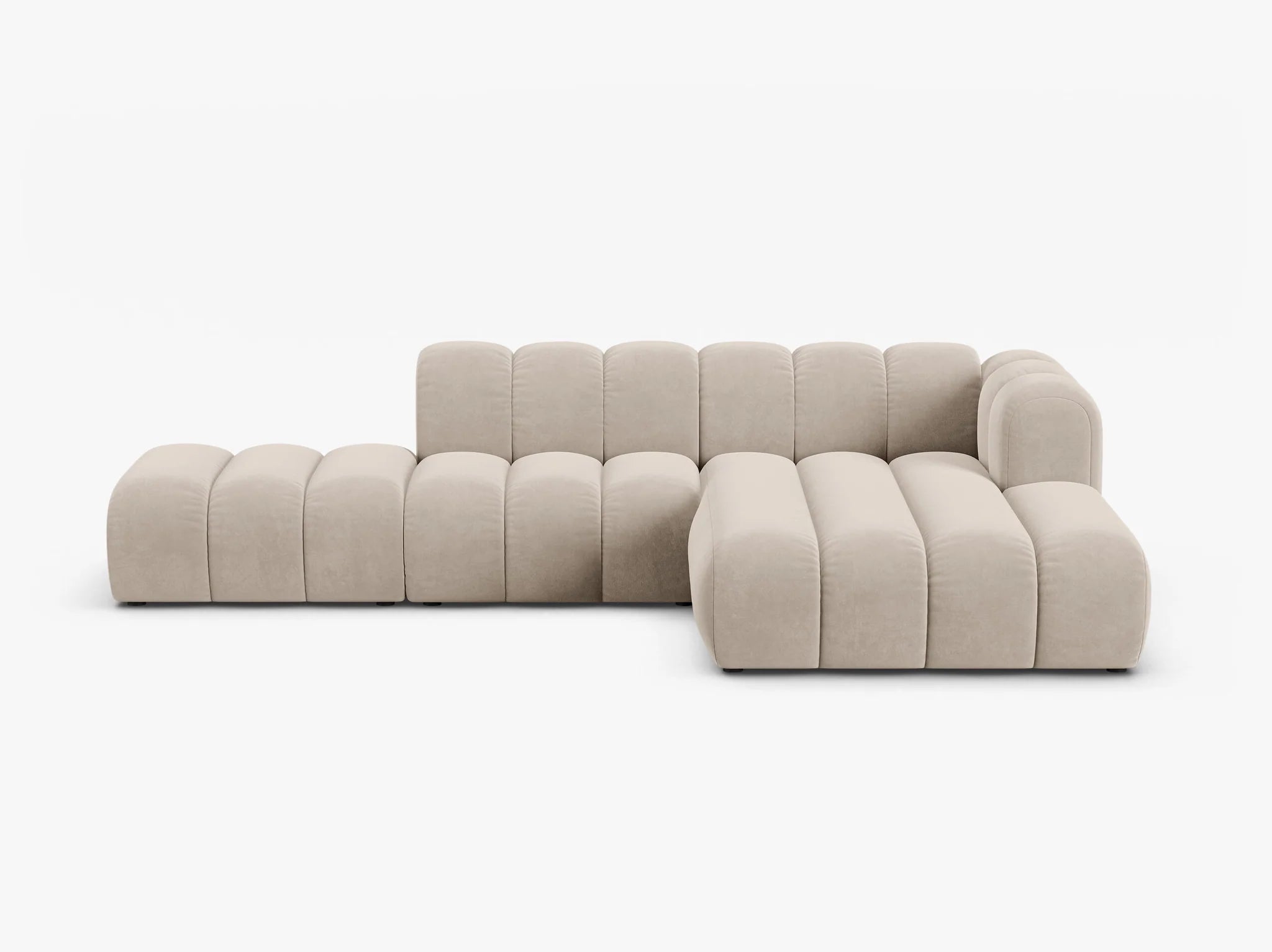 Grandé Ecksofa (rechts) in Samt, 299 cm Breite - Modulsofa-3