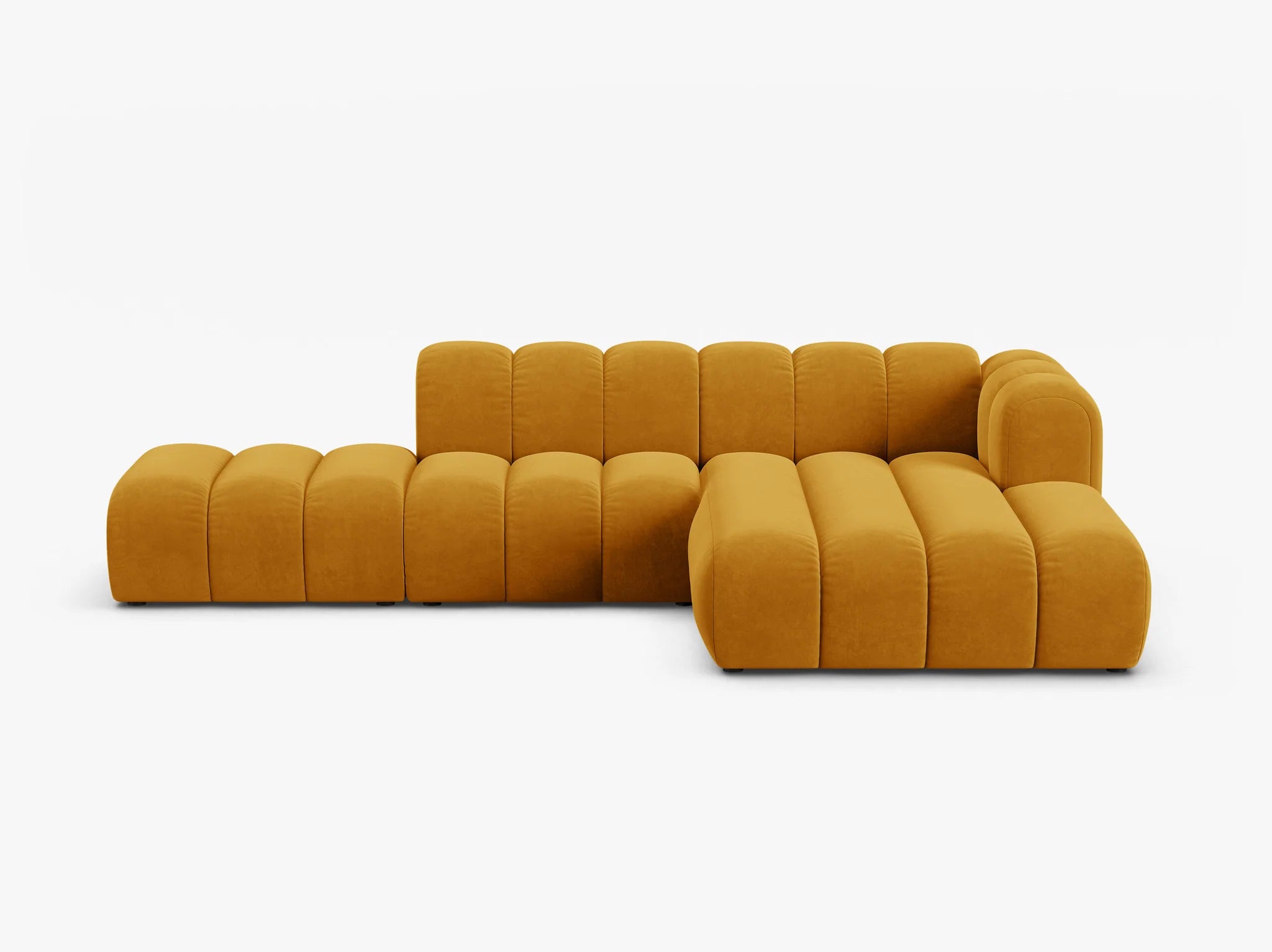 Grandé Ecksofa (rechts) in Samt, 299 cm Breite - Modulsofa-4