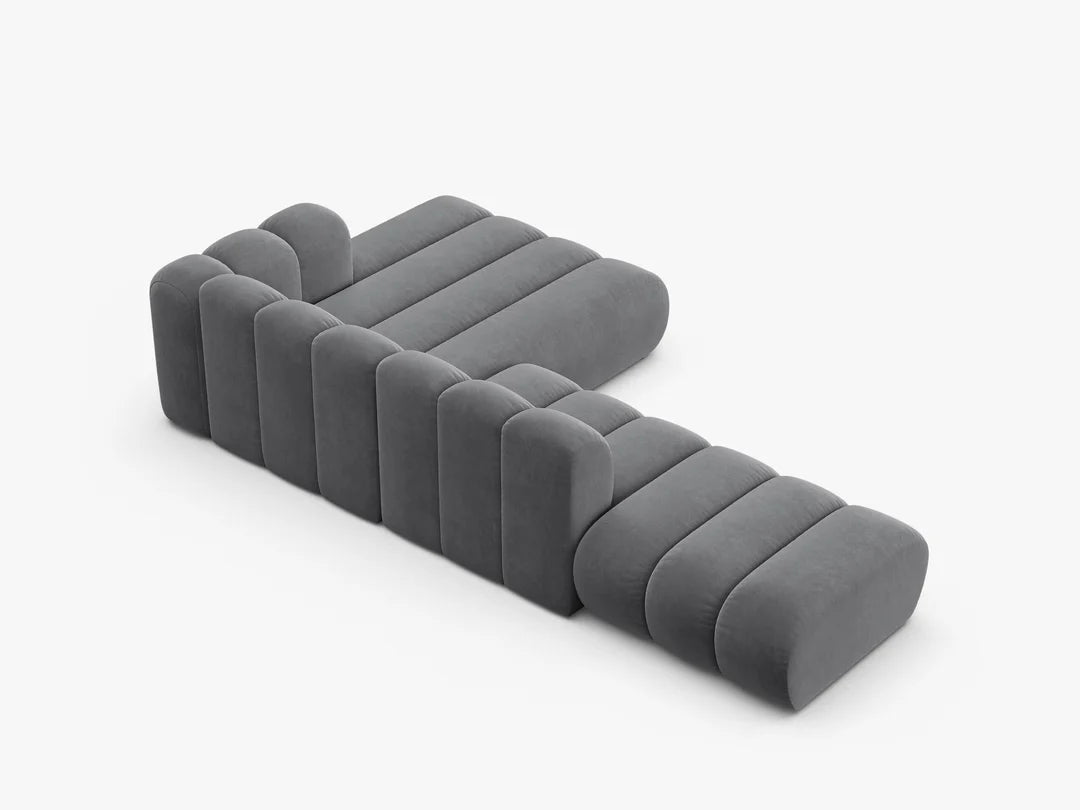 Grandé Ecksofa (rechts) in Samt, 299 cm Breite - Modulsofa-9