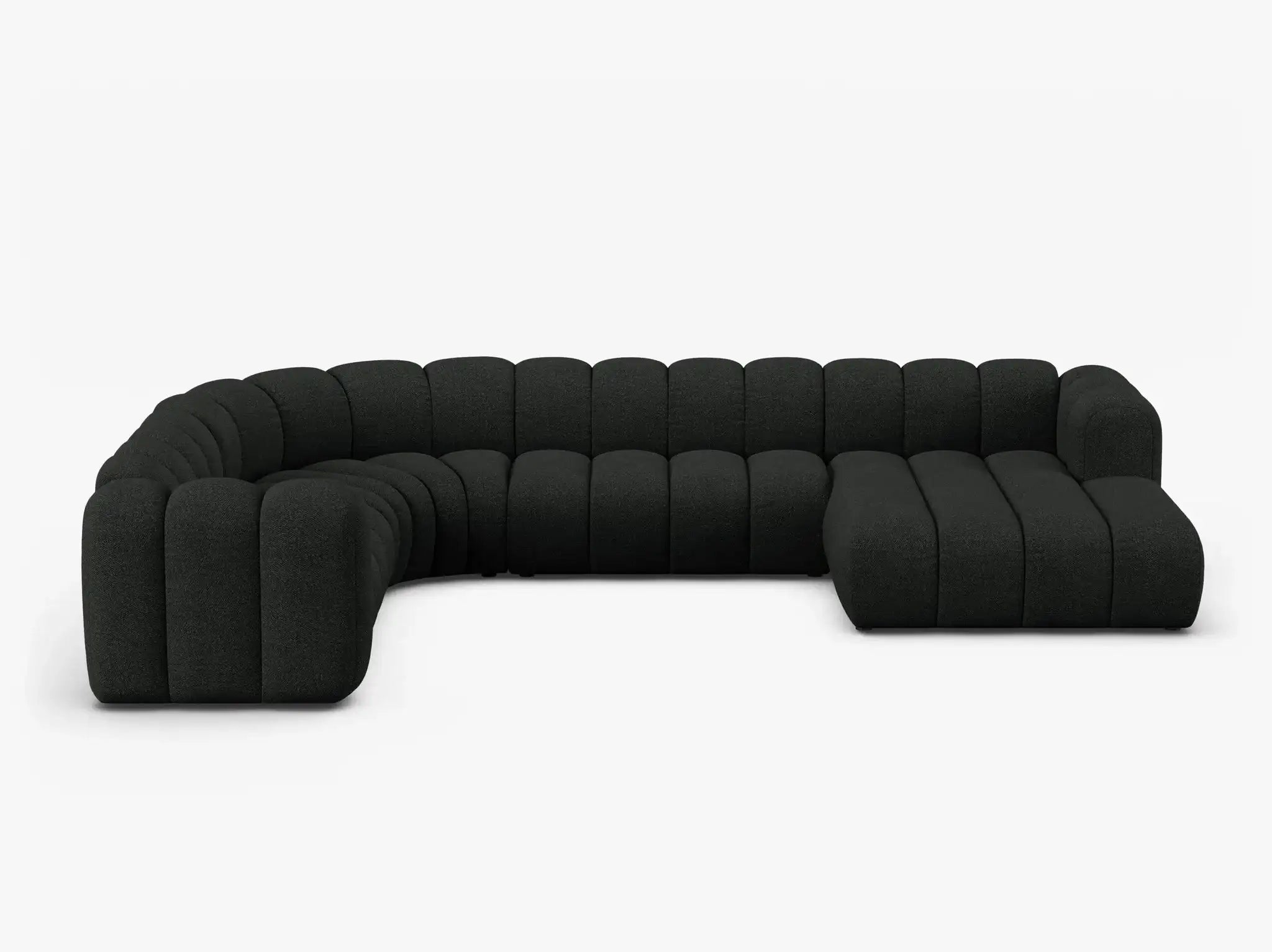 Grandé Sofa Wohnlandschaft (links) in Bouclé, 370 cm Breite - Modulsofa-1