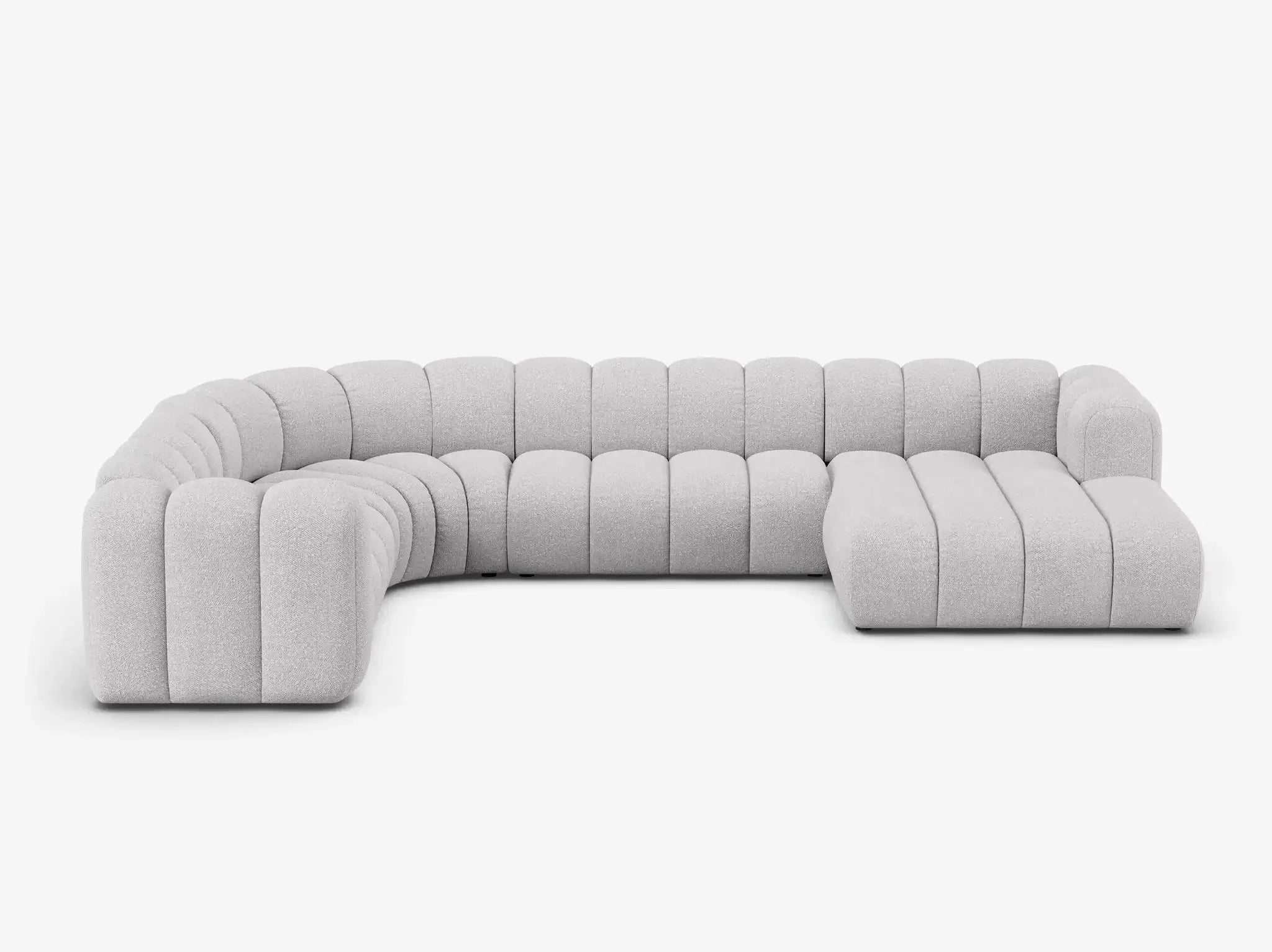 Grandé Sofa Wohnlandschaft (links) in Bouclé, 370 cm Breite - Modulsofa-2