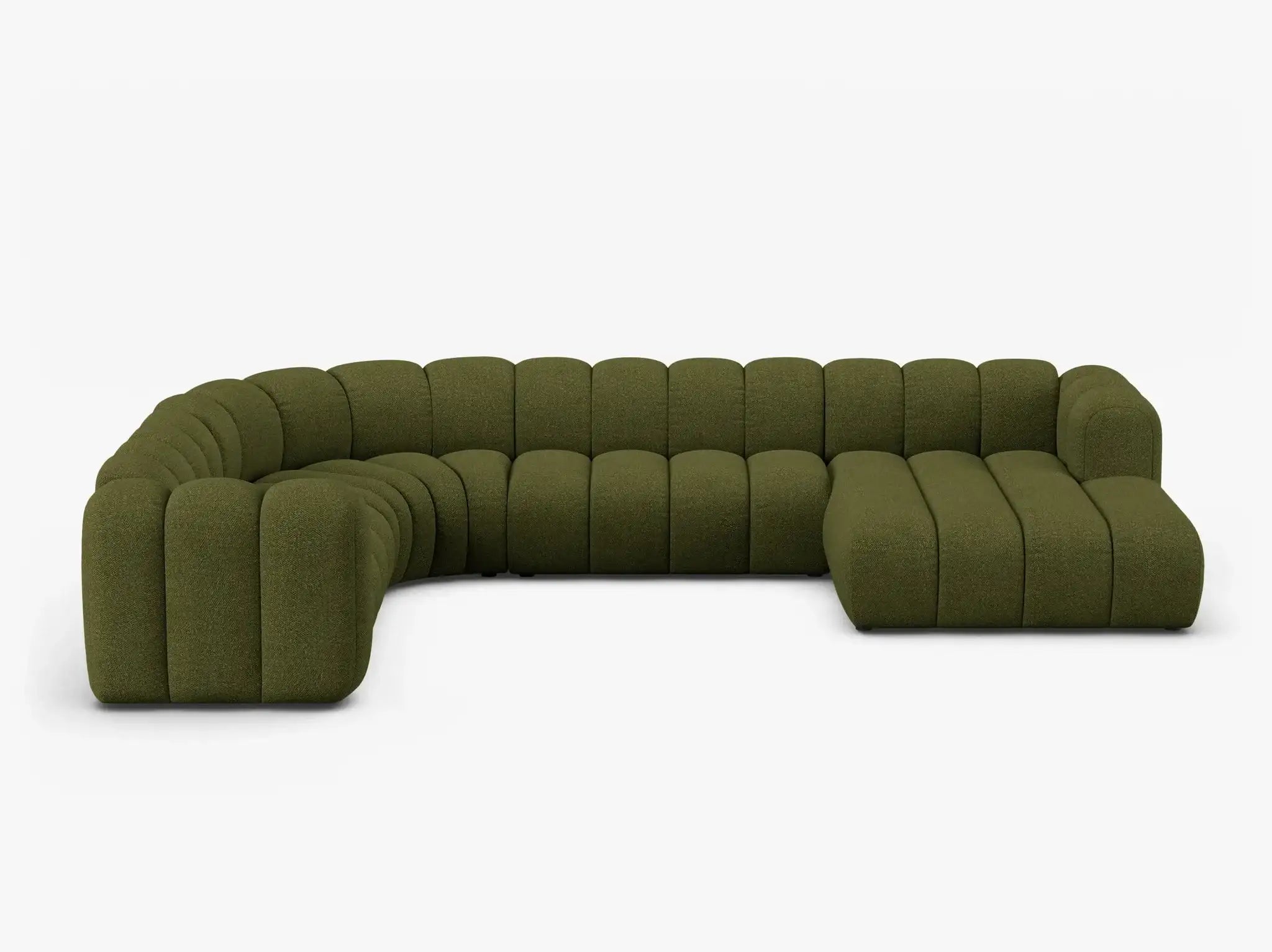 Grandé Sofa Wohnlandschaft (links) in Bouclé, 370 cm Breite - Modulsofa-4