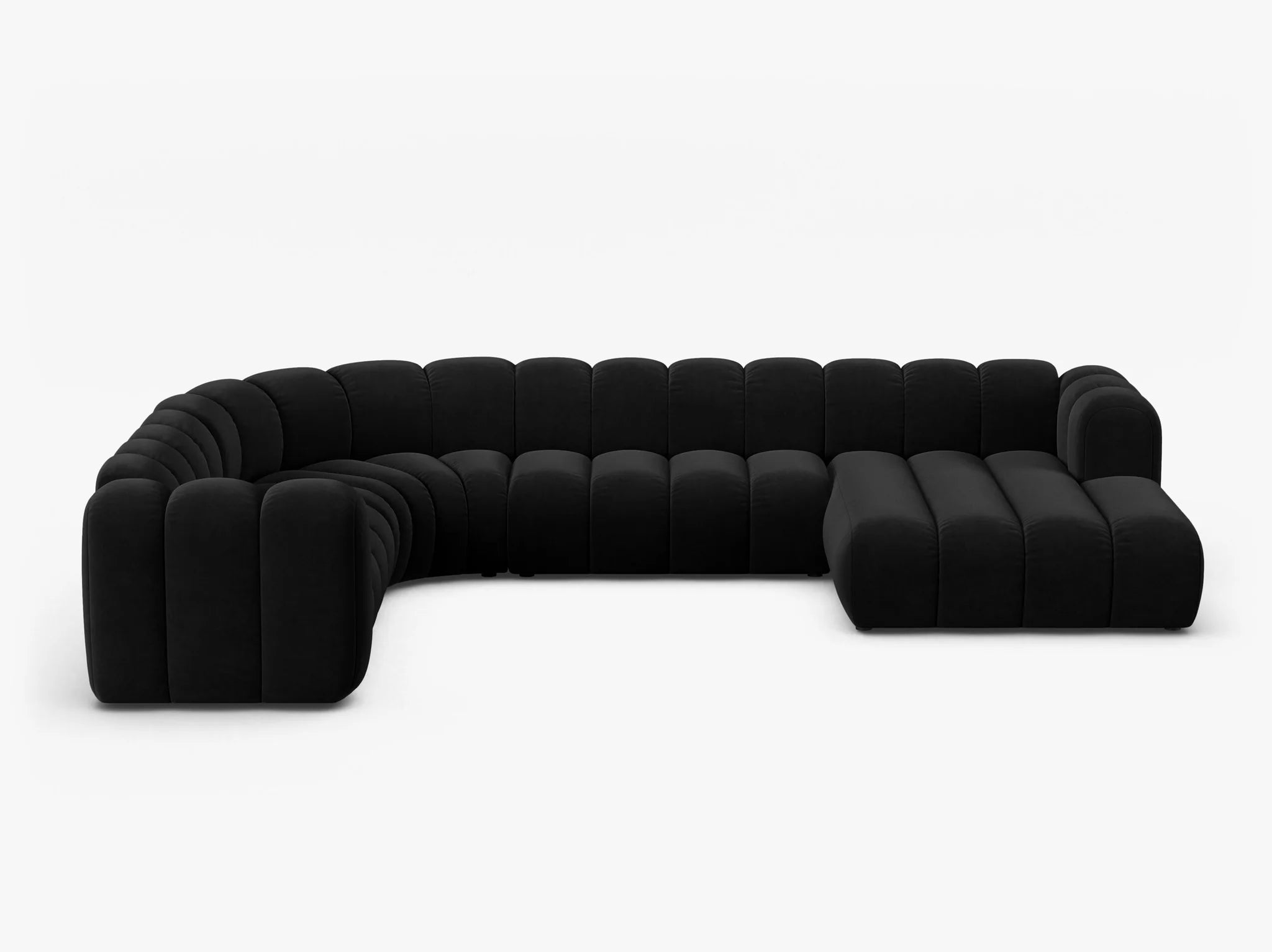 Grandé Sofa Wohnlandschaft (links) in Samt, 370 cm Breite - Modulsofa-1