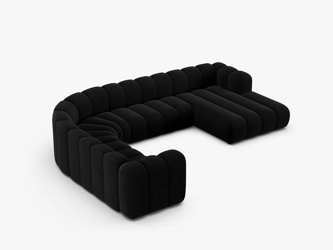 Grandé Sofa Wohnlandschaft (links) in Samt, 370 cm Breite - Modulsofa-8