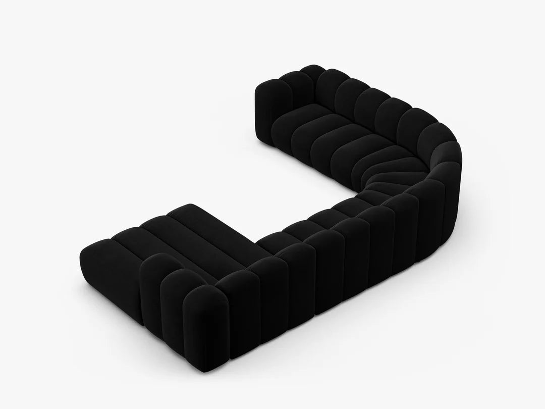 Grandé Sofa Wohnlandschaft (links) in Samt, 370 cm Breite - Modulsofa-9