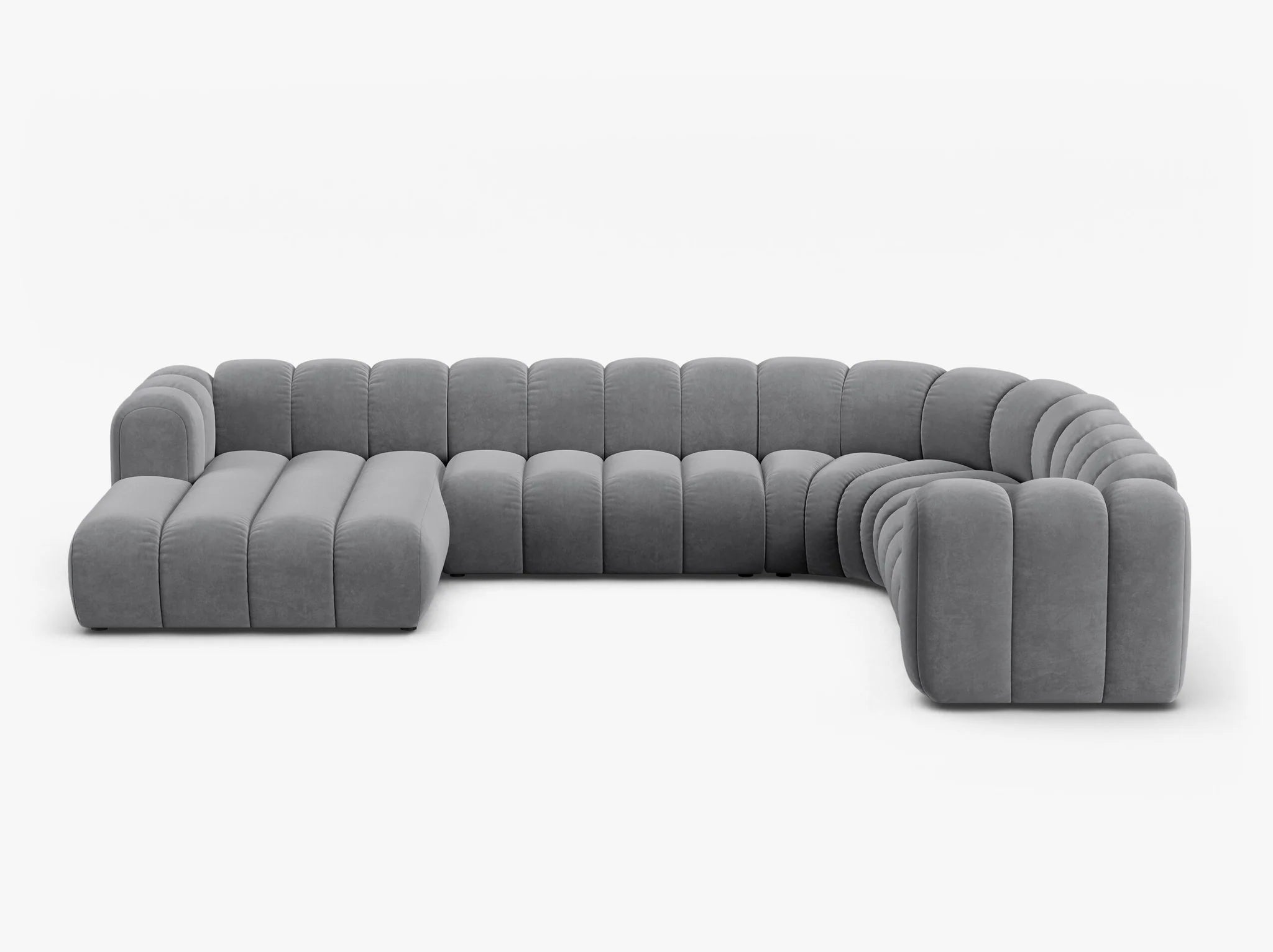 Grandé Sofa Wohnlandschaft (rechts) in Samt, 370 cm Breite - Modulsofa-1