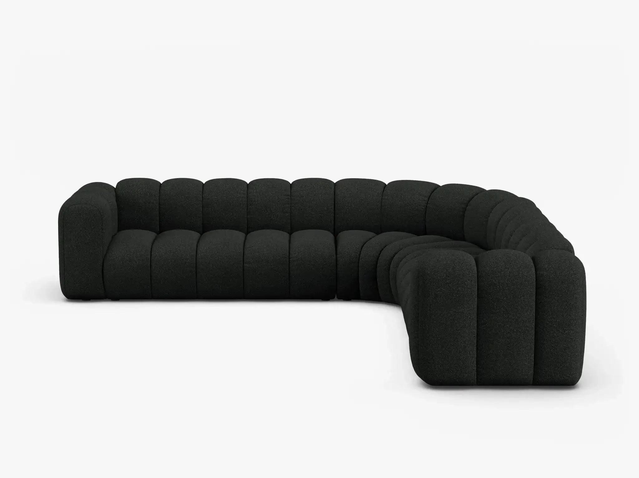 Grandé abgerundes Ecksofa in Bouclé, 280 cm Breite - Modulsofa-1