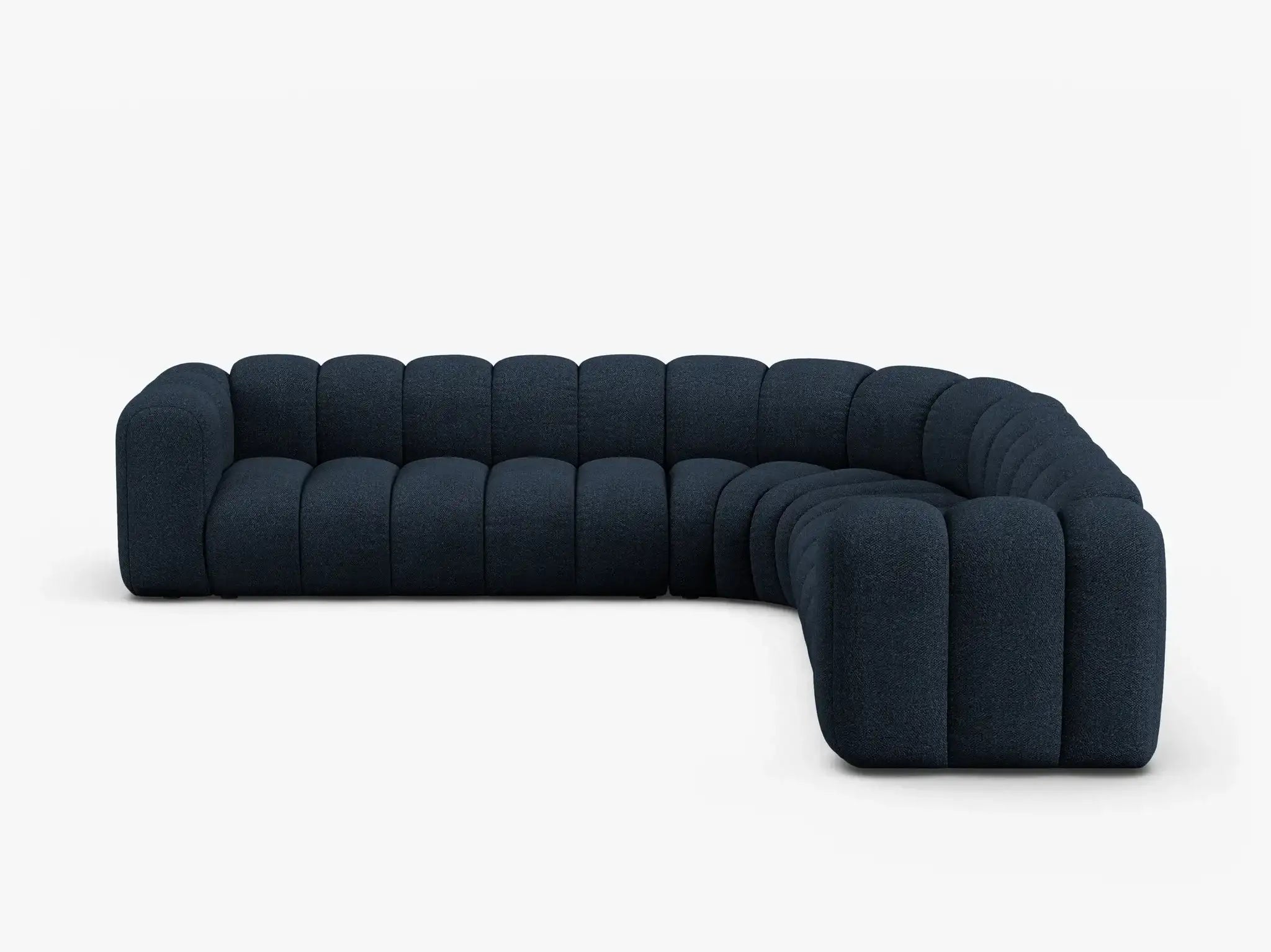 Grandé abgerundes Ecksofa in Bouclé, 280 cm Breite - Modulsofa-5