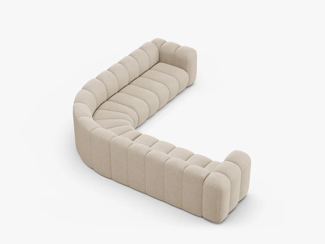 Grandé abgerundes Ecksofa in Bouclé, 280 cm Breite - Modulsofa-8