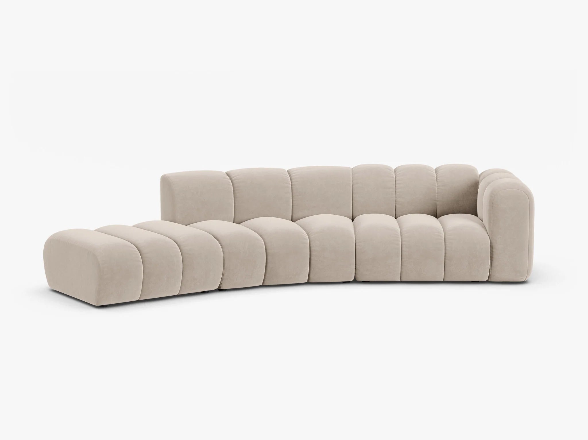 Grandé abgerundet (links) in Samt, 335 cm Breite - Modulsofa-1