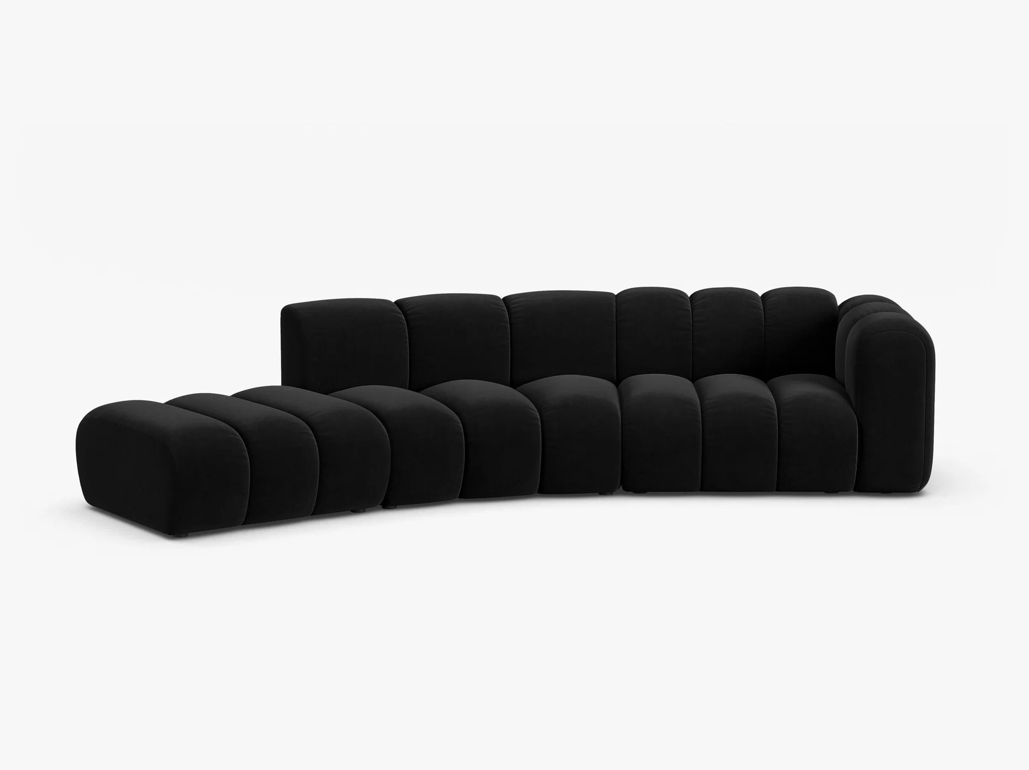Grandé abgerundet (links) in Samt, 335 cm Breite - Modulsofa-2