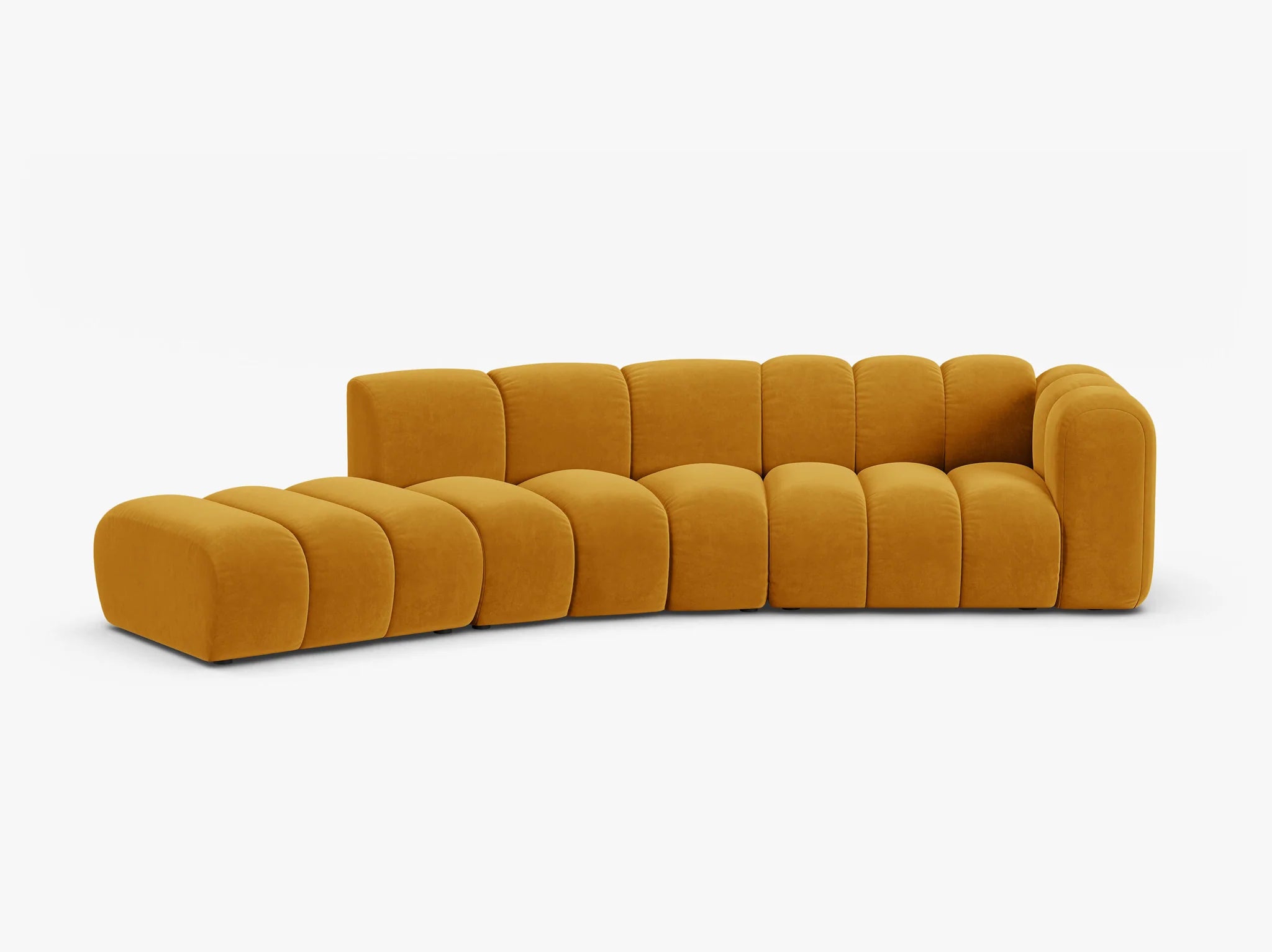 Grandé abgerundet (links) in Samt, 335 cm Breite - Modulsofa-4