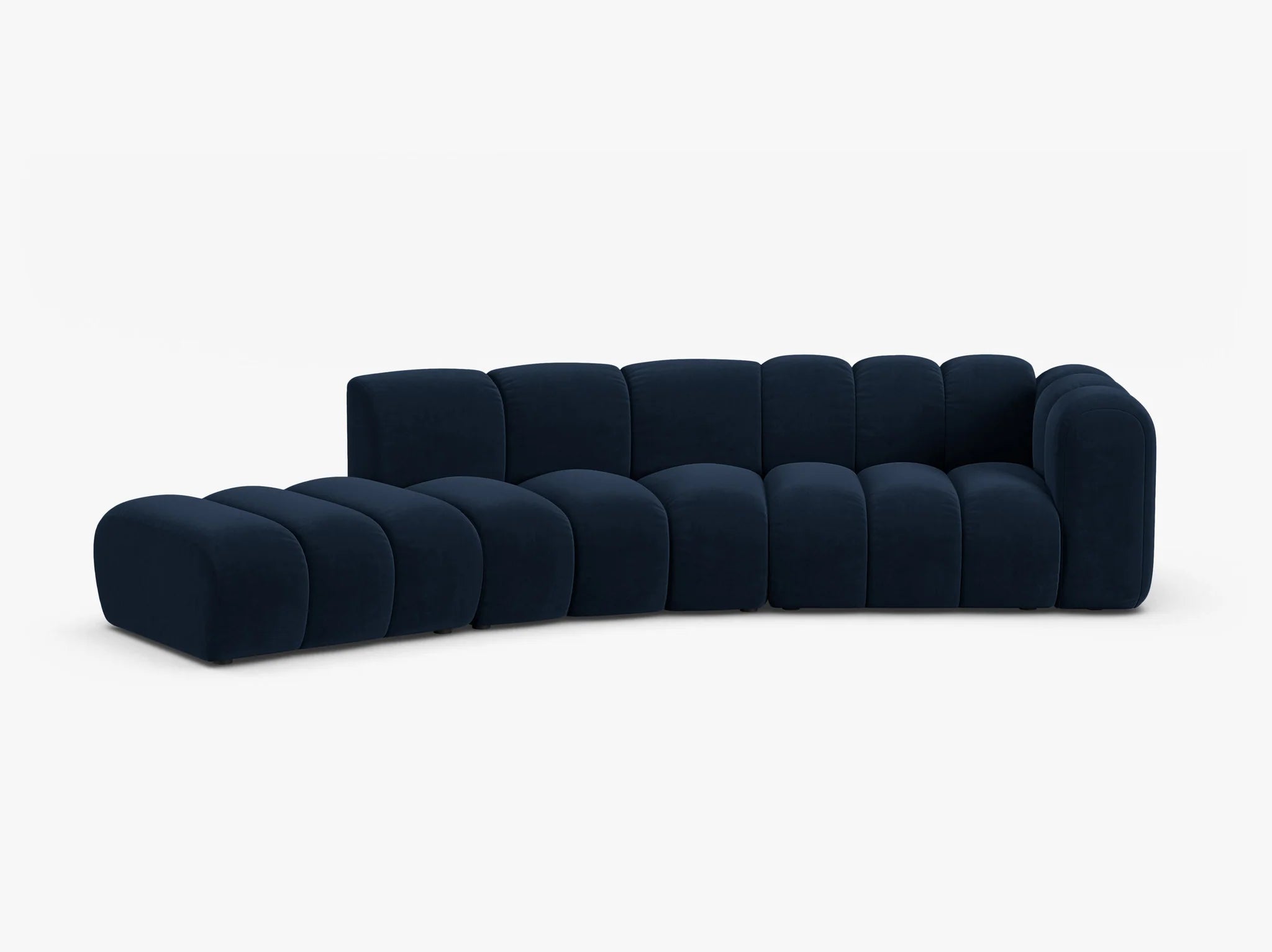 Grandé abgerundet (links) in Samt, 335 cm Breite - Modulsofa-5