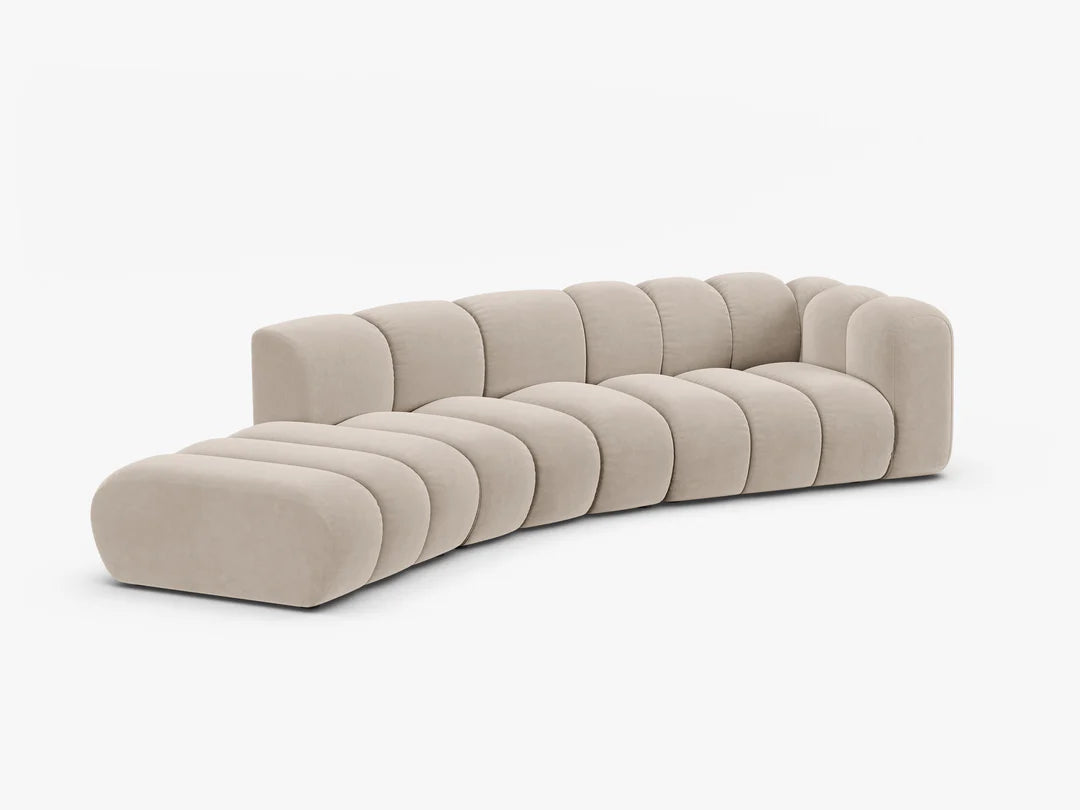 Grandé abgerundet (links) in Samt, 335 cm Breite - Modulsofa-7