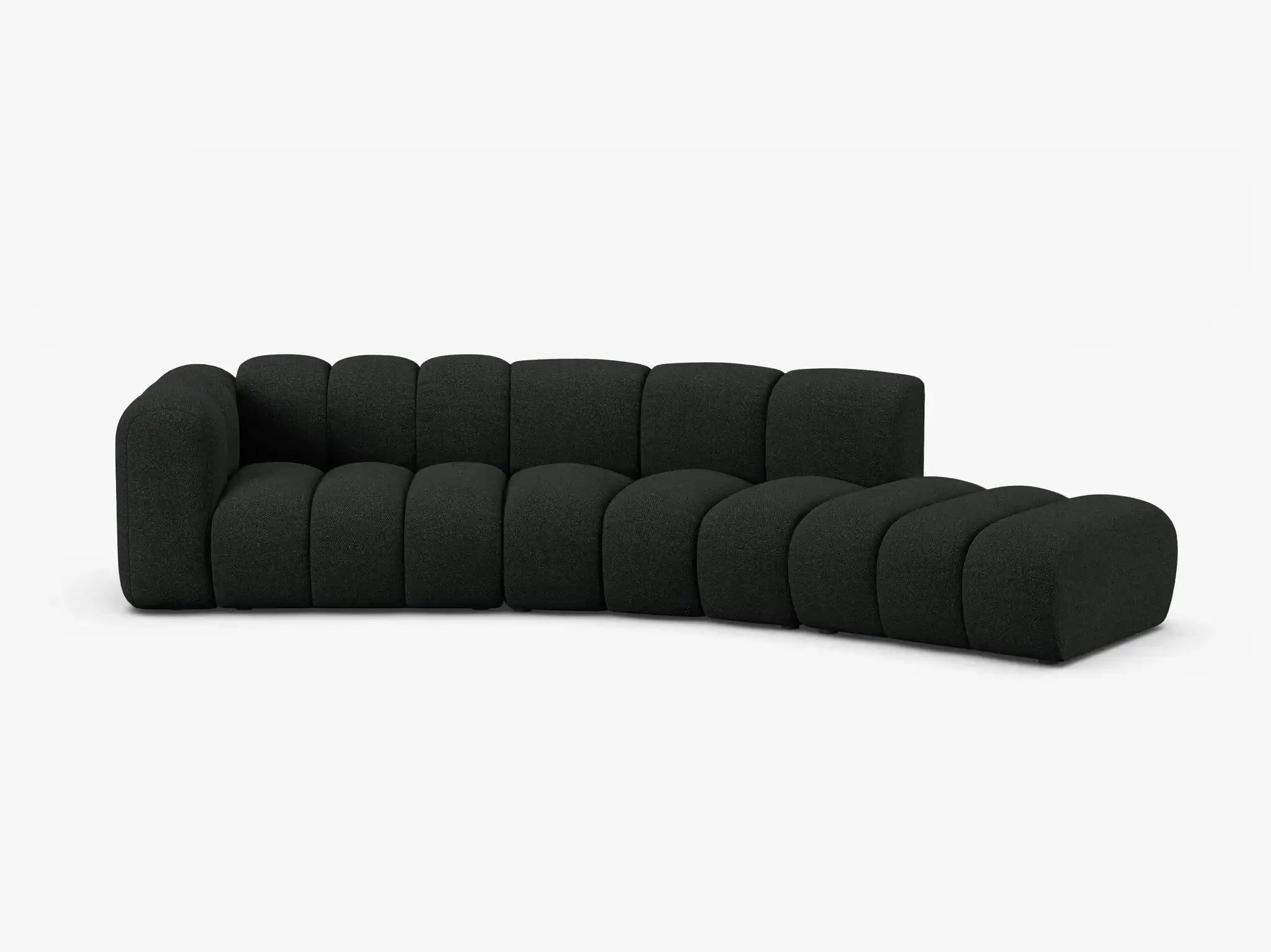 Grandé abgerundet (rechts) in Bouclé, 335 cm Breite - Modulsofa-1