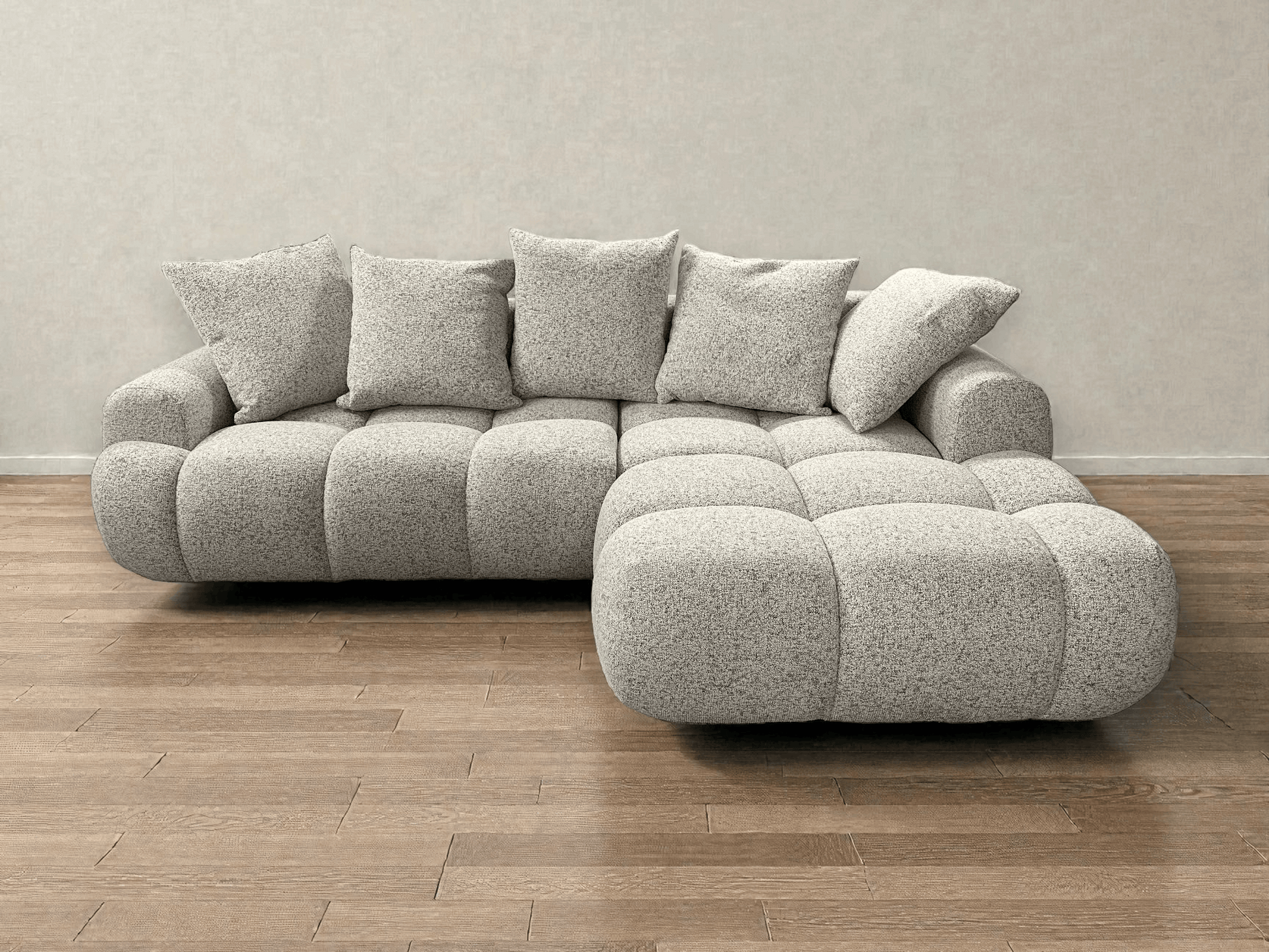 Bubble Sofa mit Schlaffunktion in Webstoff Natur