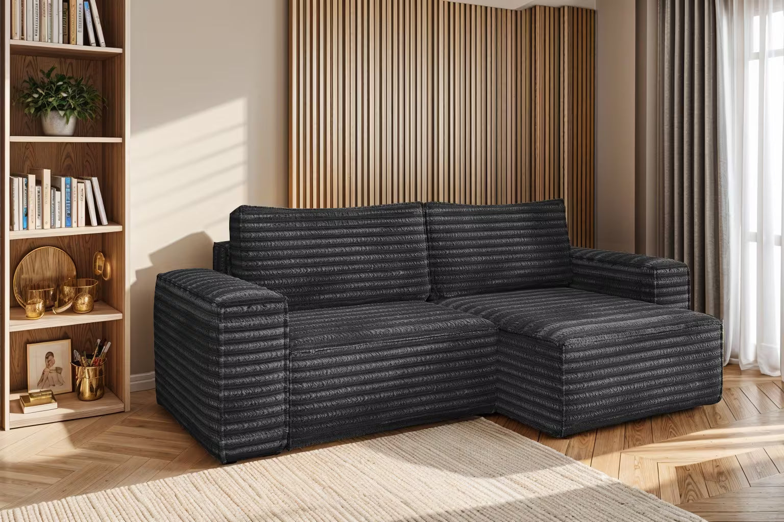 Hugo Ecksofa in Breitcord #Variant_Dunkelgrau-Rechts