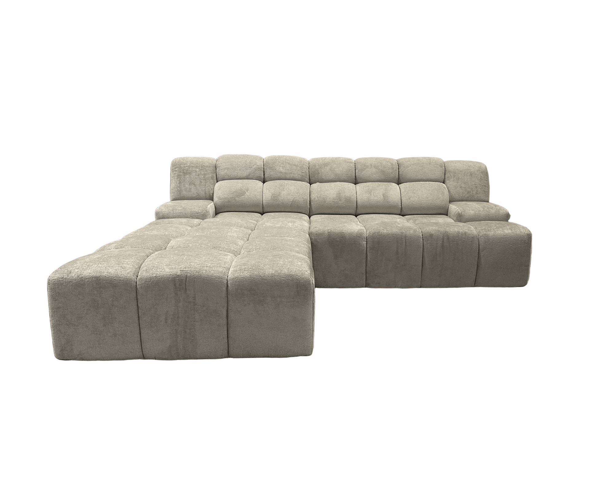 Bubble Sofa / Ecksofa in Chenille Beige - POLSTEROASE