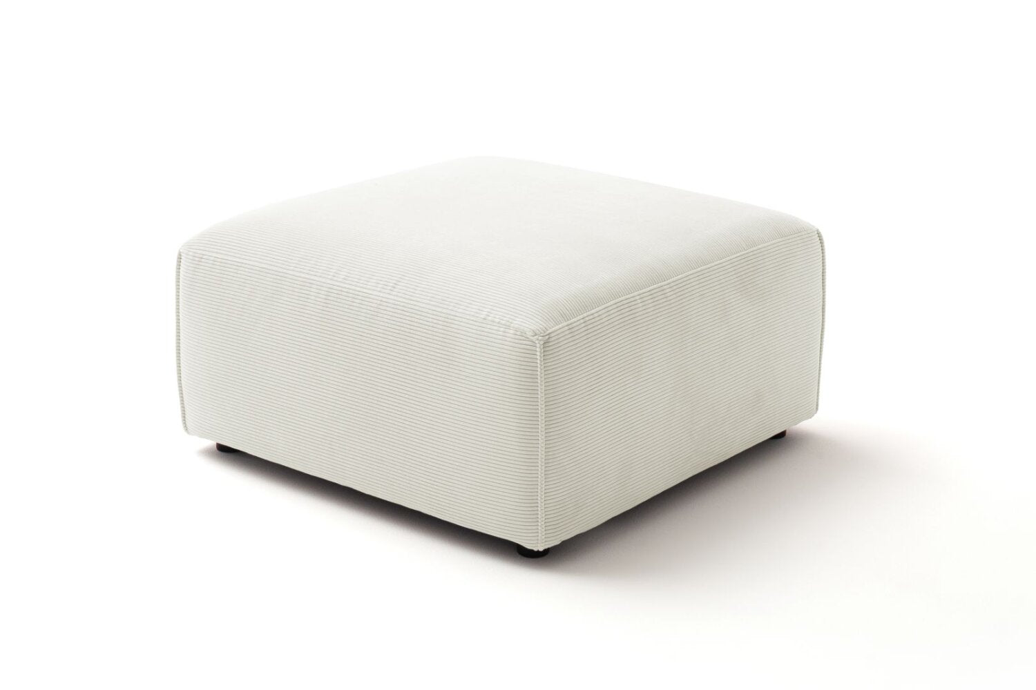 Stilvoller Hocker / Megahocker in Cord Silber - POLSTEROASE