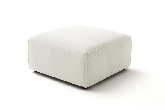 Stilvoller Hocker / Megahocker in Cord Silber - POLSTEROASE