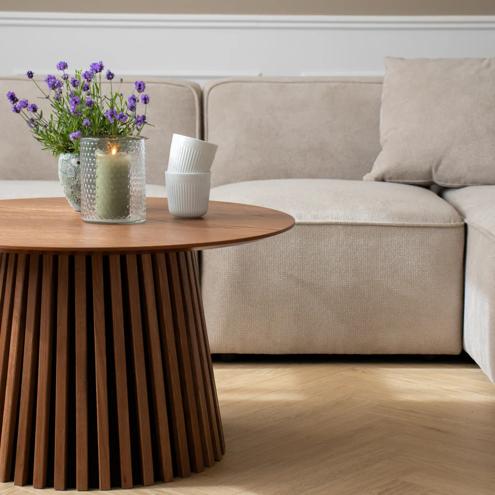 Benne Modulsofa mit Chaiselonge Rechts Beige, 185 cm Breite | PolsterOase