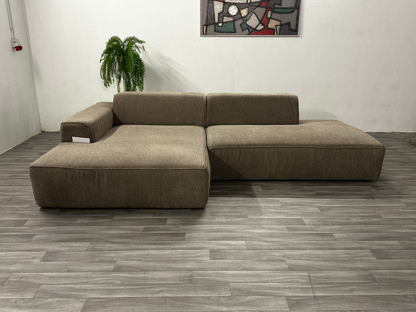 Ecksofa L-Form / Modulsofa in Teddy Braun