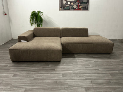 Ecksofa L-Form / Modulsofa in Teddy Braun