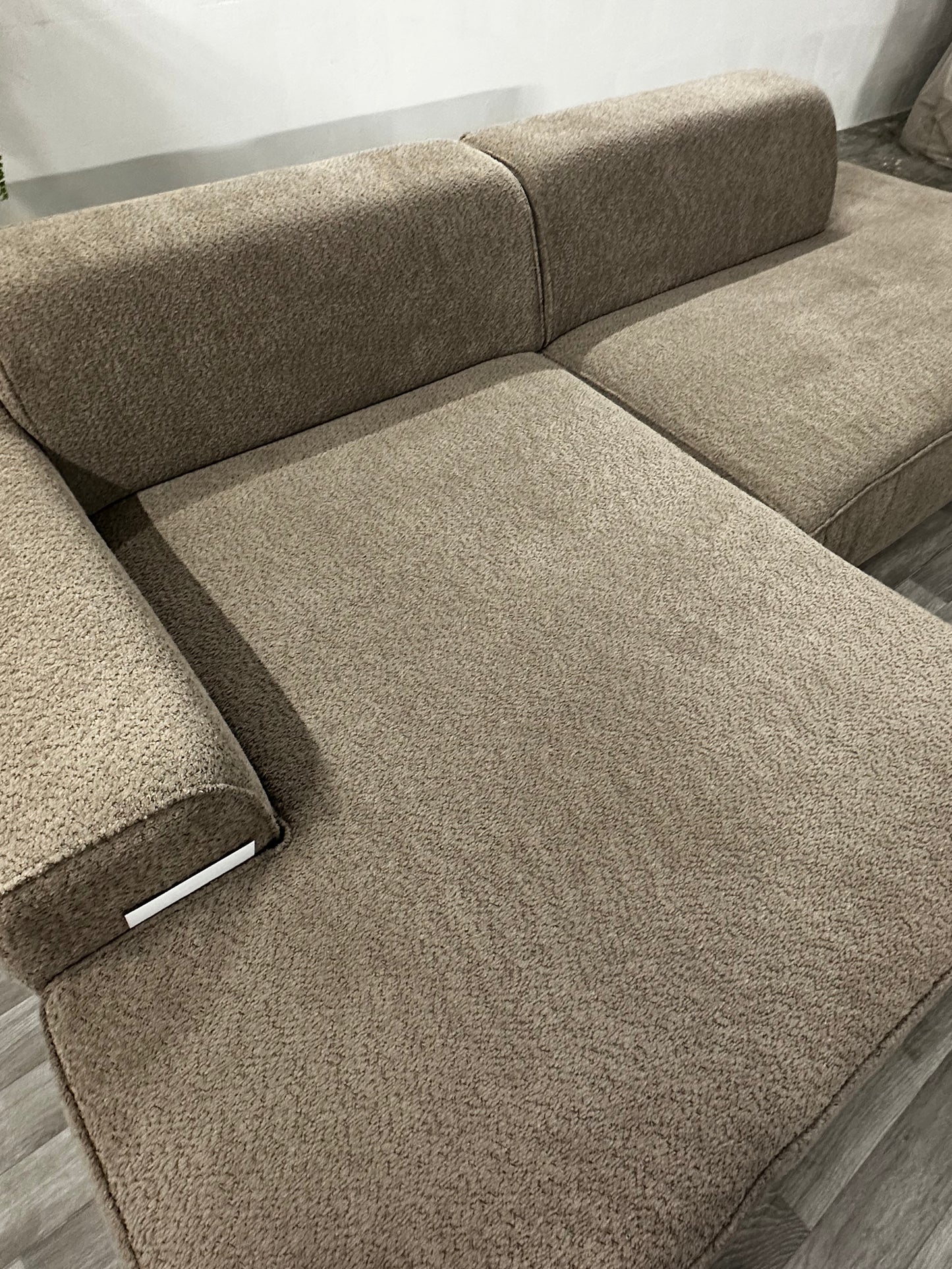 Ecksofa L-Form / Modulsofa in Teddy Braun