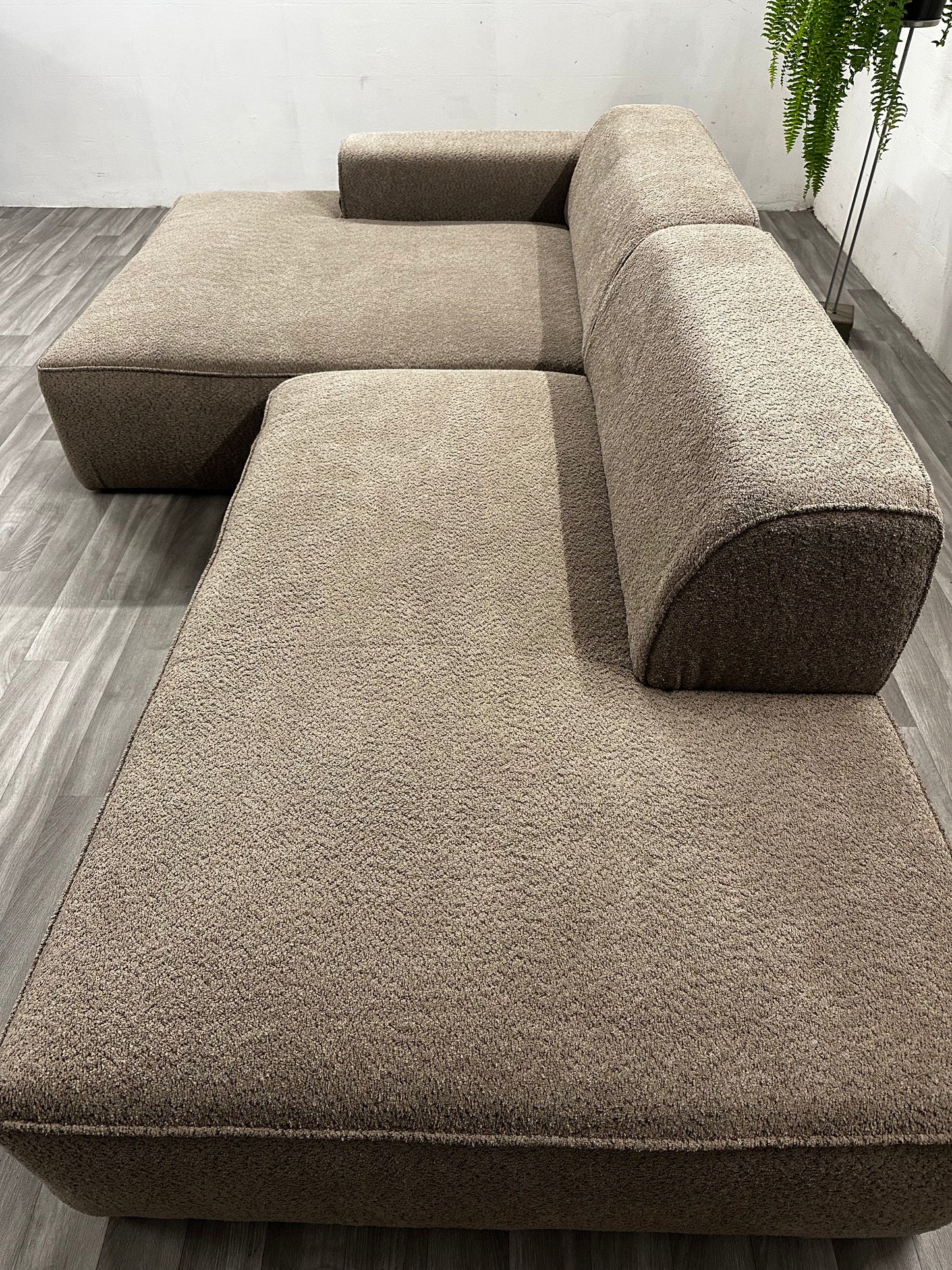 Ecksofa L-Form / Modulsofa in Teddy Braun