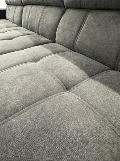 Ecksofa L-Form in Webstoff Dunkelgrau
