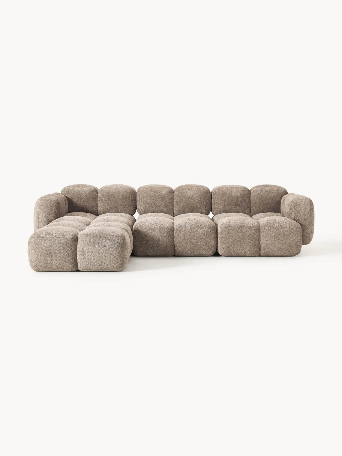 Luno 3-Sitzer Ecksofa (links) in Bouclé, 302 cm Breite-4