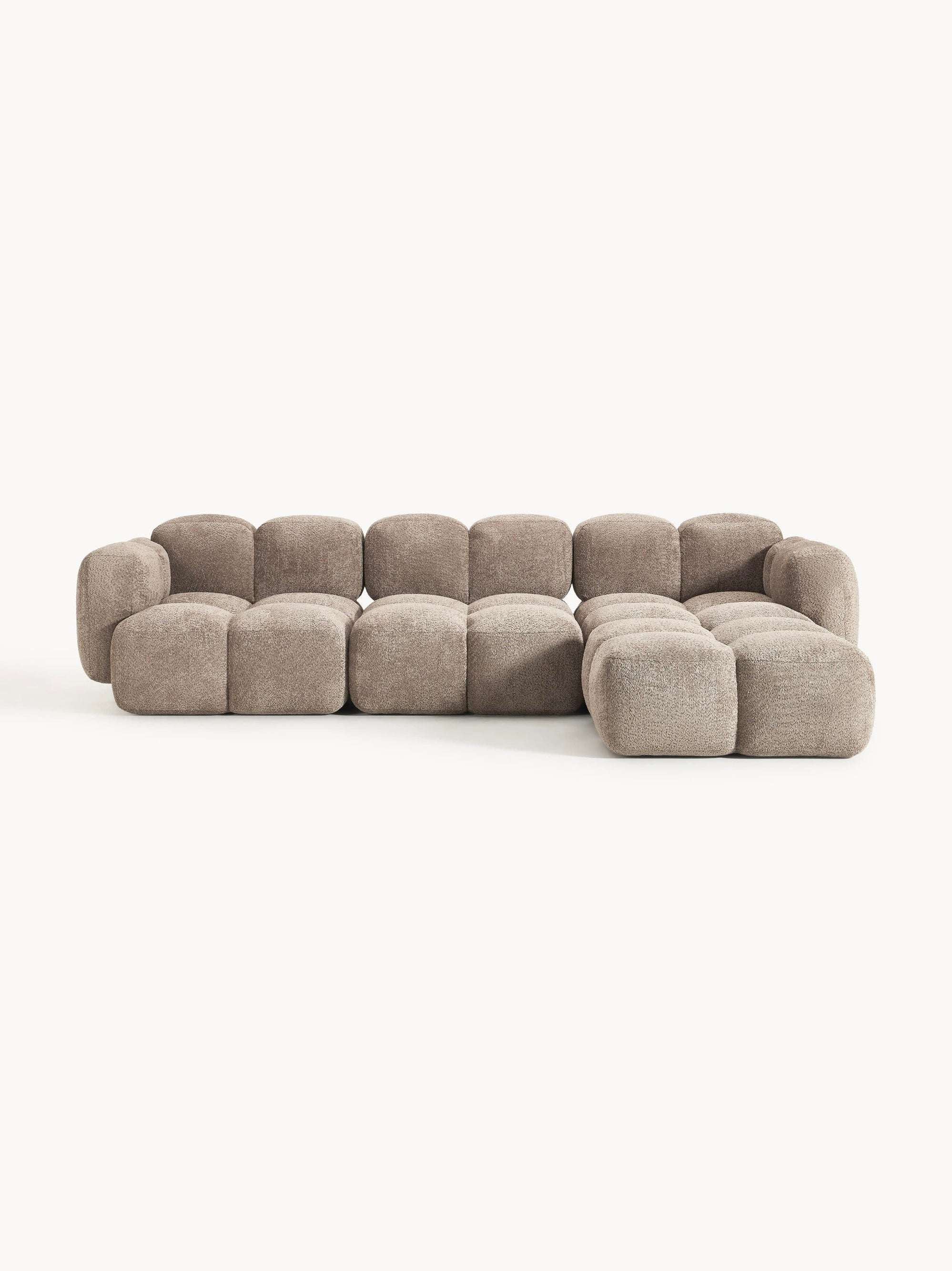 Luno 3-Sitzer Ecksofa (rechts) in Bouclé, 302 cm Breite-1