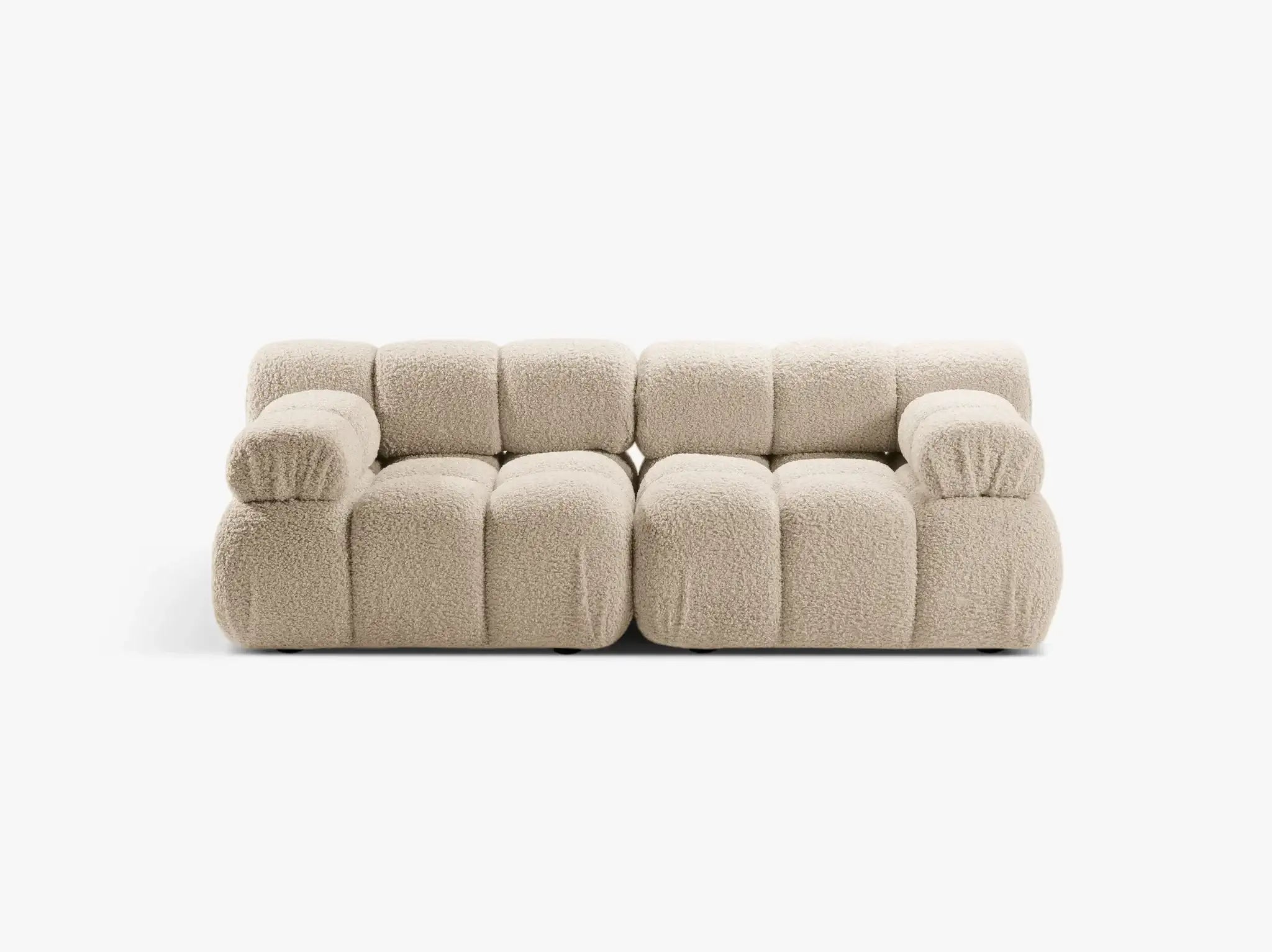 Selene 2-Sitzer Sofa in Bouclé, 188 cm Breite - Modulsofa #Variant_Beige