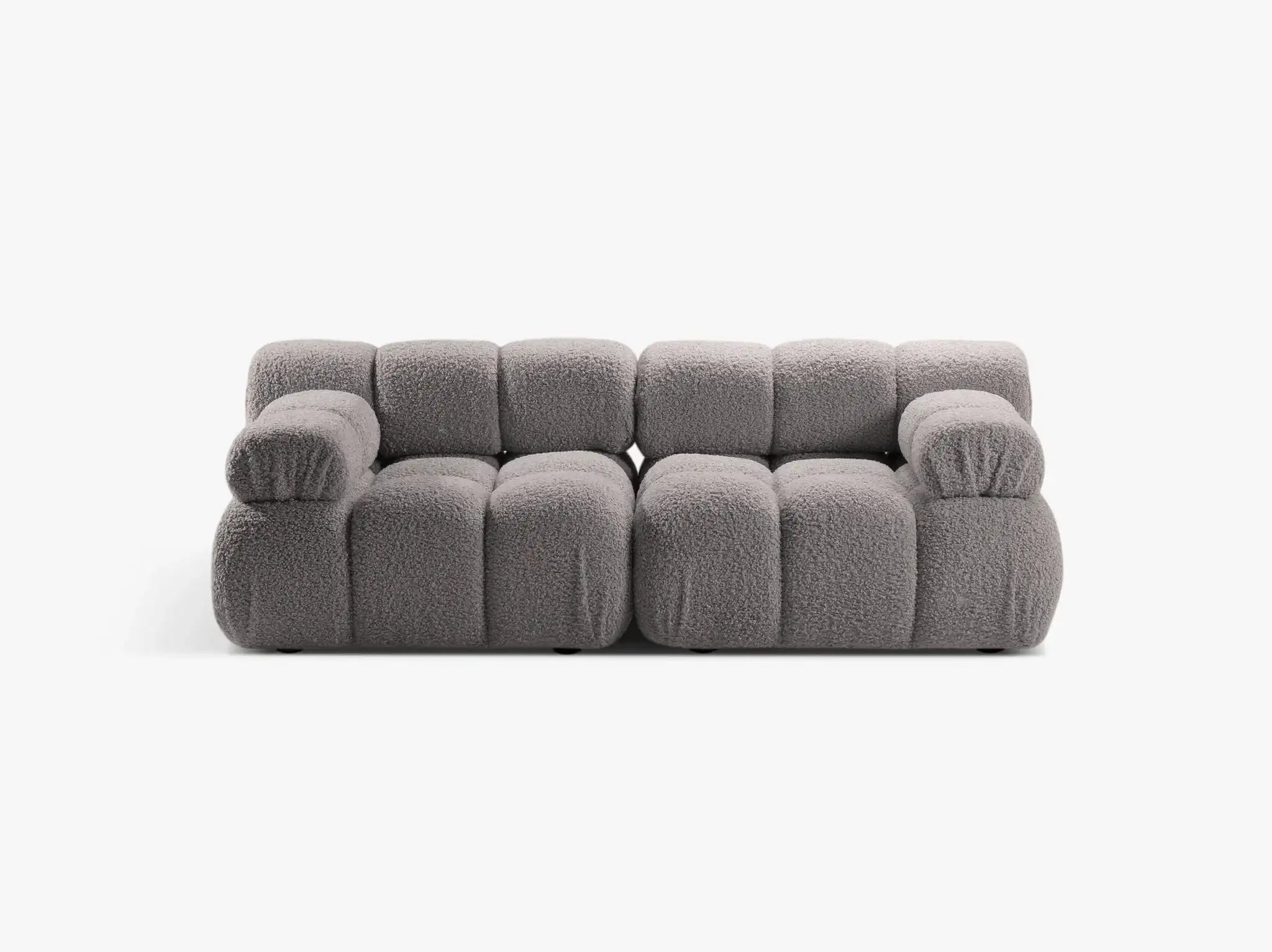 Selene 2-Sitzer Sofa in Bouclé, 188 cm Breite - Modulsofa #Variant_Grau
