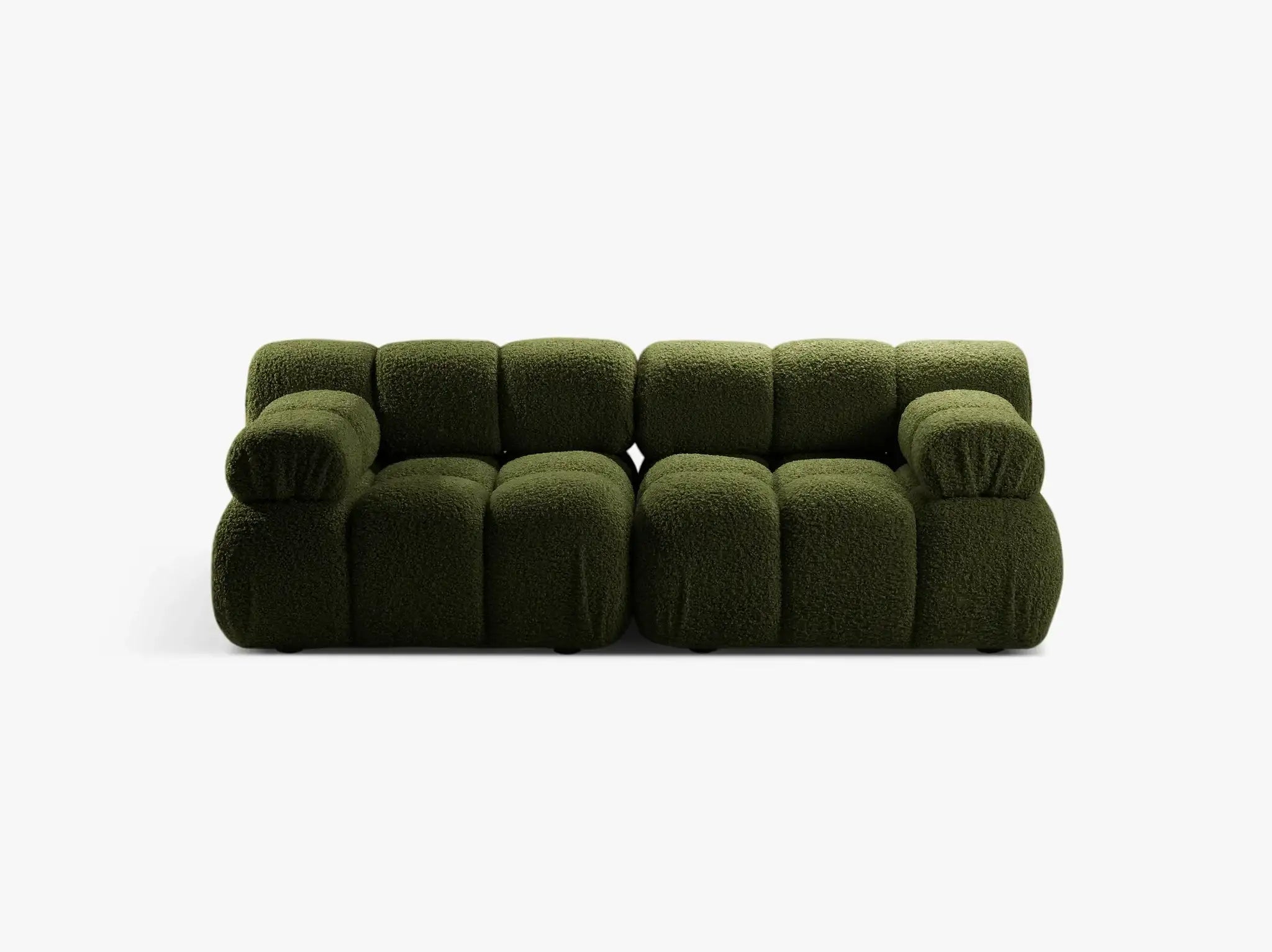 Selene 2-Sitzer Sofa in Bouclé, 188 cm Breite - Modulsofa #Variant_Grün