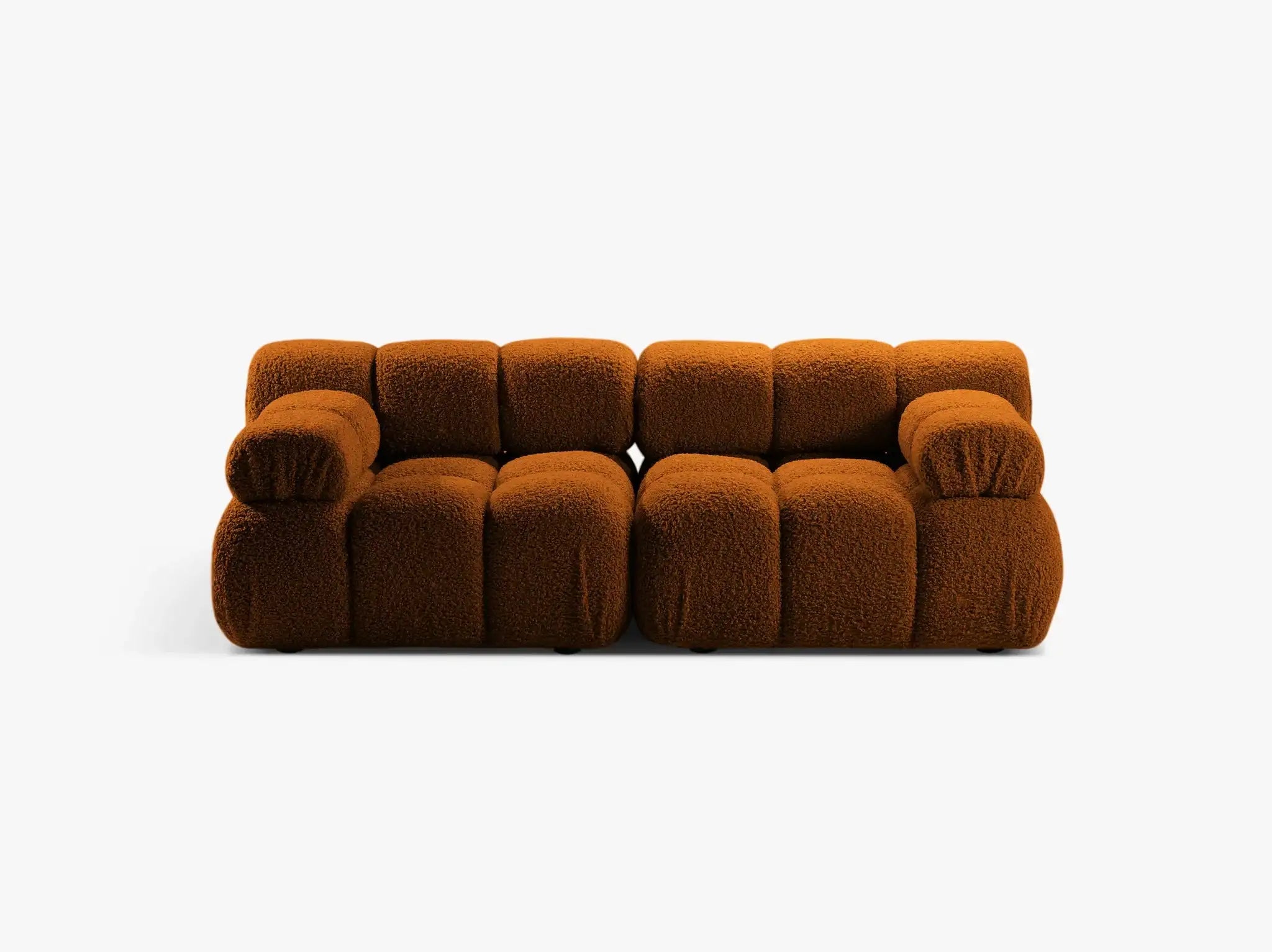Selene 2-Sitzer Sofa in Bouclé, 188 cm Breite - Modulsofa #Variant_Rot
