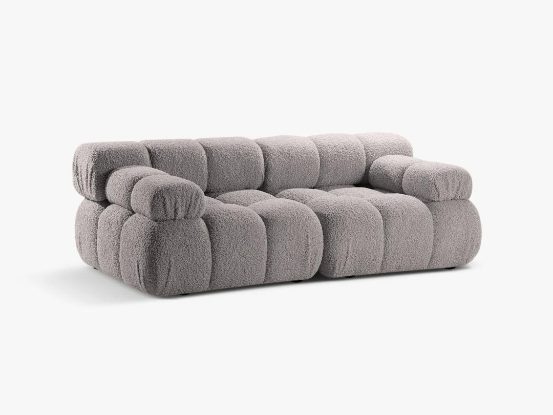 Selene 2-Sitzer Sofa in Bouclé, 188 cm Breite - Modulsofa #Variant_Grau