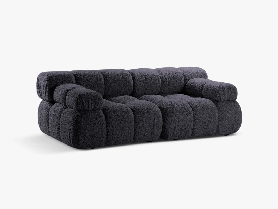 Selene 2-Sitzer Sofa in Bouclé, 188 cm Breite - Modulsofa #Variant_Graphit