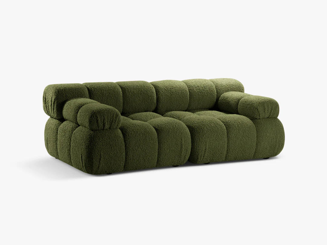 Selene 2-Sitzer Sofa in Bouclé, 188 cm Breite - Modulsofa #Variant_Grün