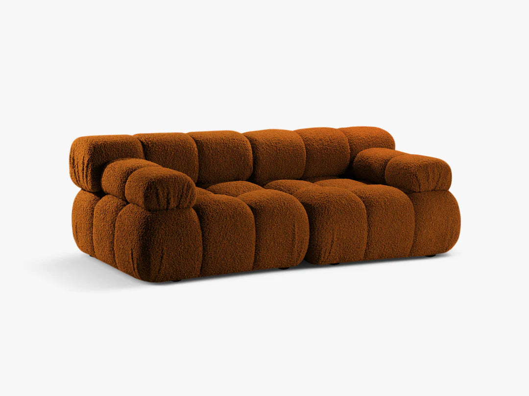 Selene 2-Sitzer Sofa in Bouclé, 188 cm Breite - Modulsofa #Variant_Rot