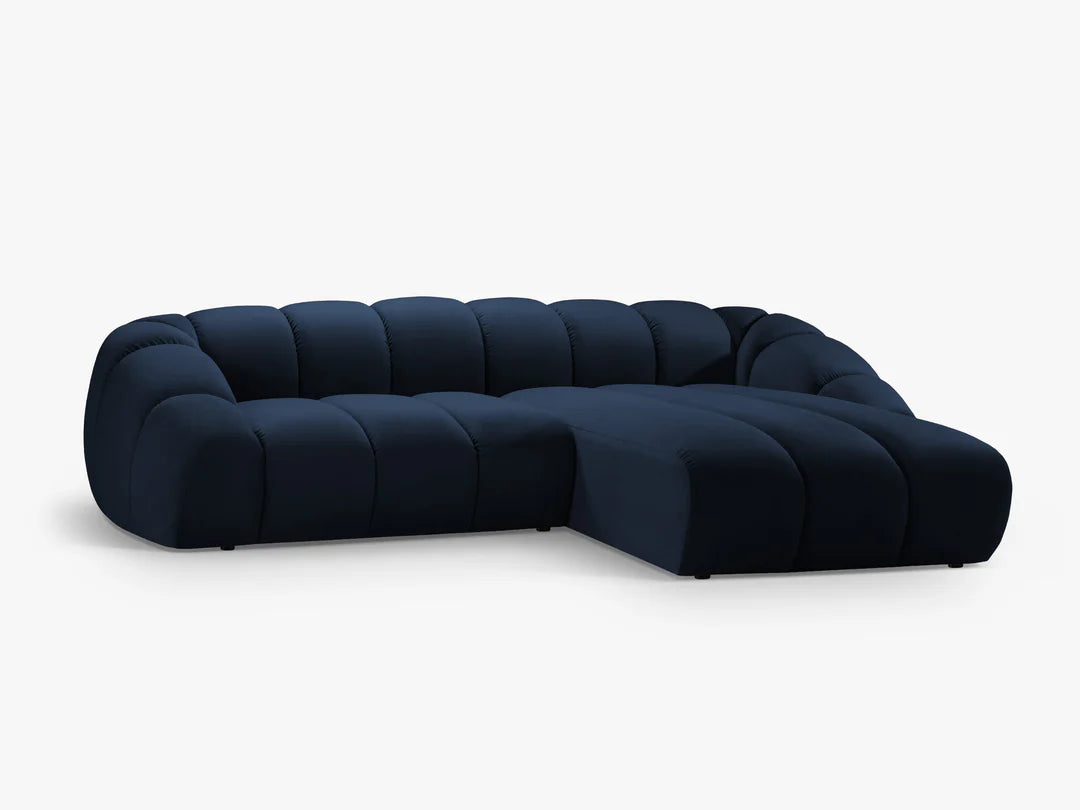 Monto in Samt, 305 cm Breite - Bubble Modulsofa #Variant_Blau-Rechts