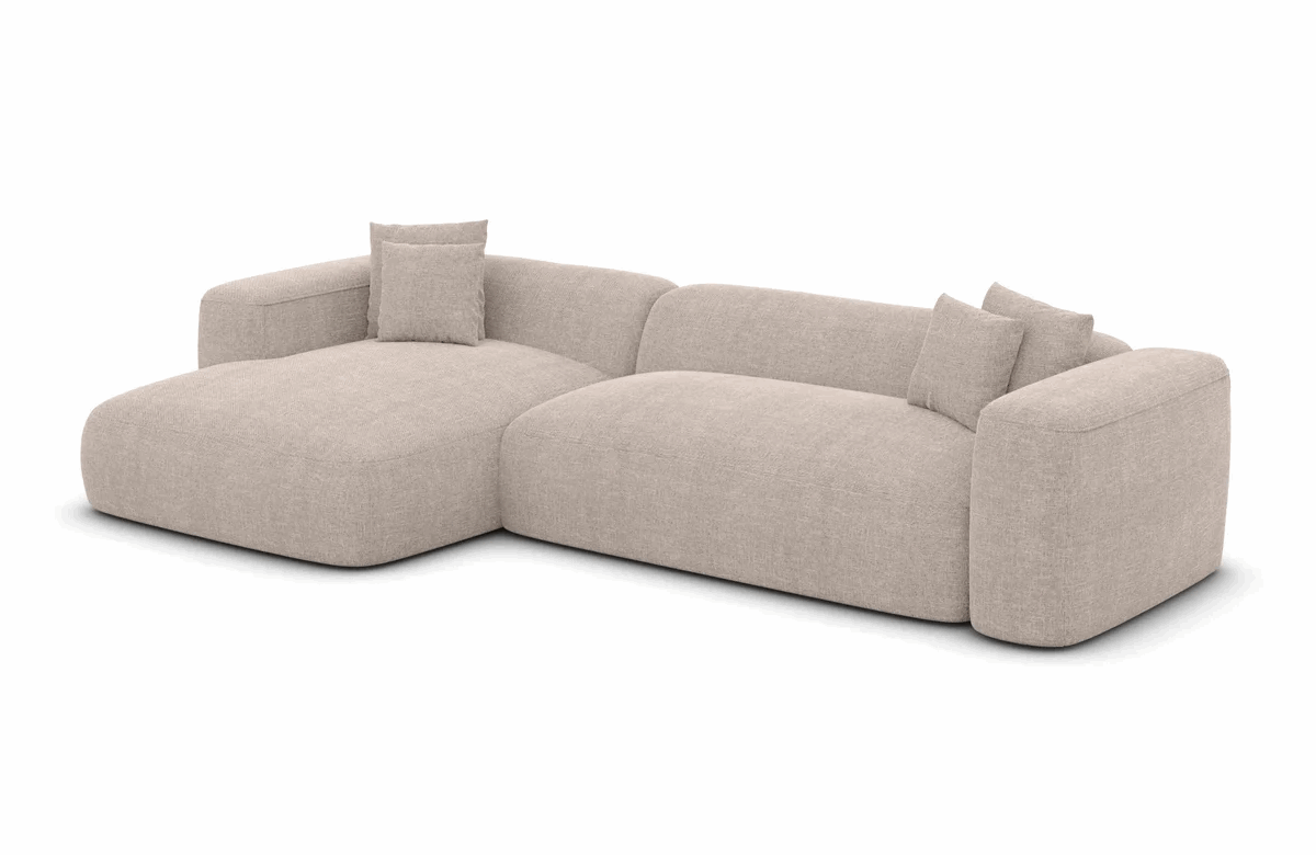 Modernes Ecksofa in Struktur, 267 cm Breite