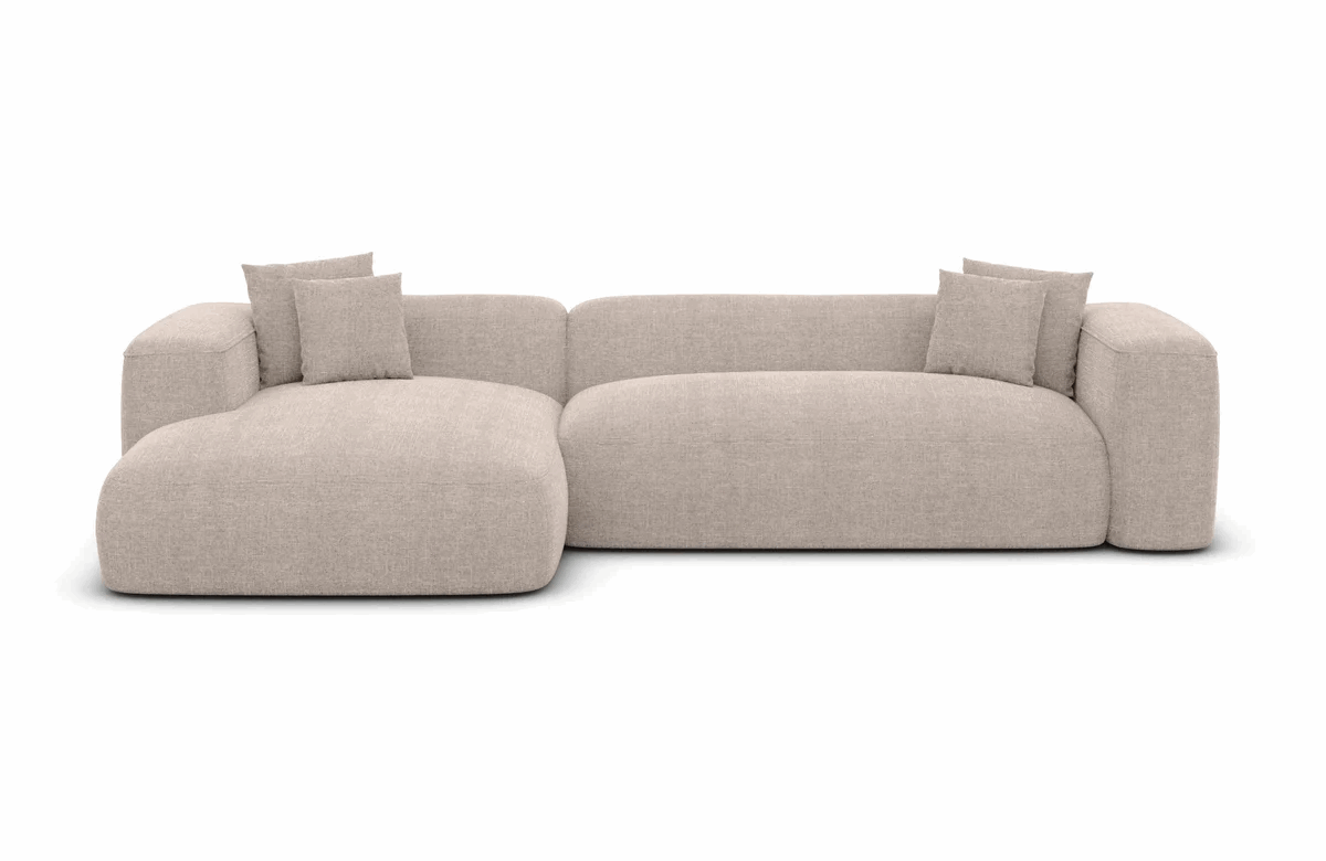 Modernes Ecksofa in Struktur, 267 cm Breite