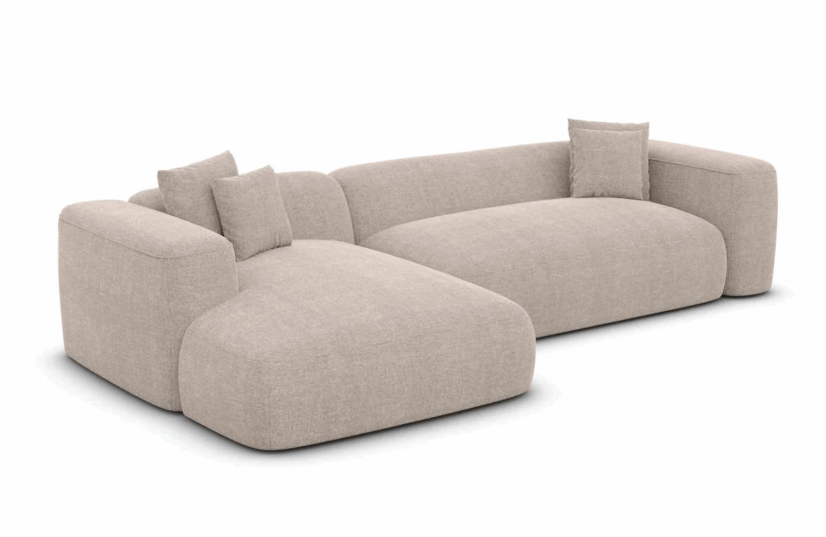 Modernes Ecksofa in Struktur, 267 cm Breite