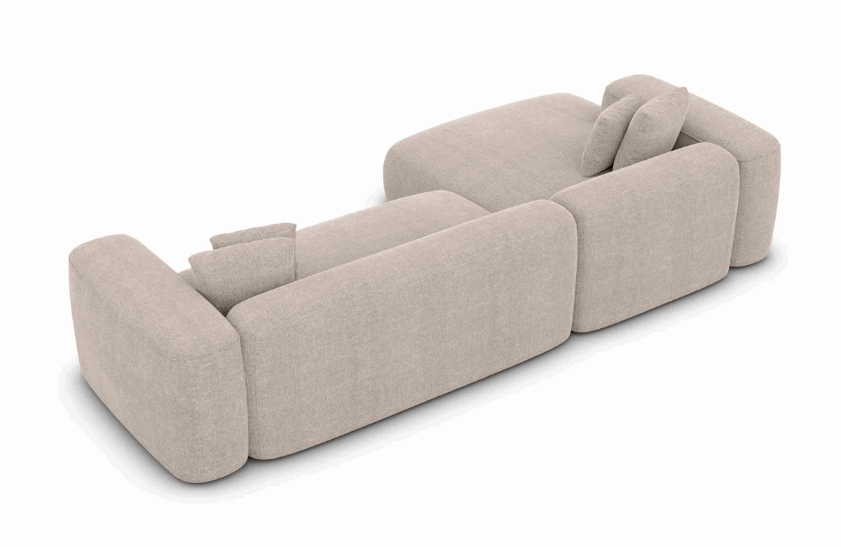 Modernes Ecksofa in Struktur, 267 cm Breite